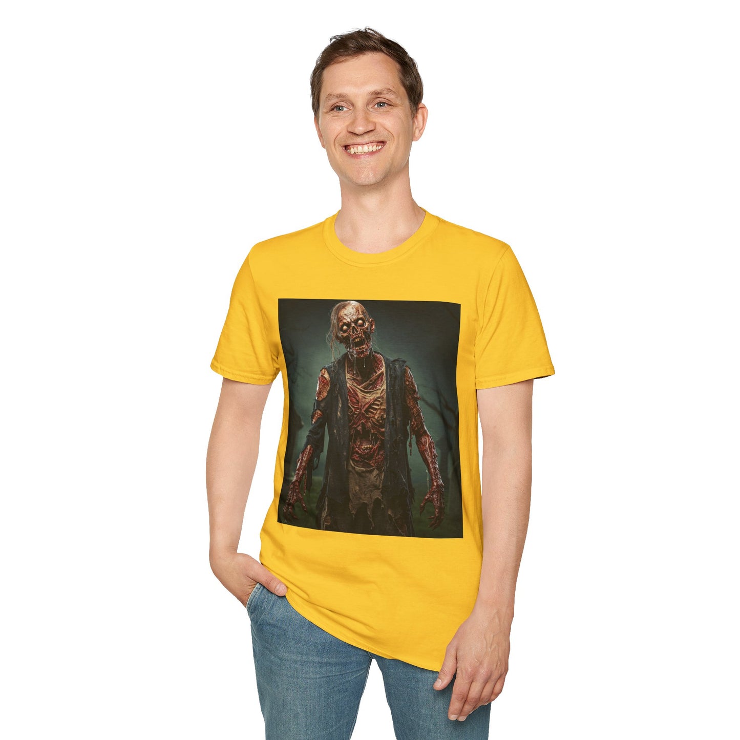 Apocalyptic Portrait Tee, bold, decaying zombie graphic