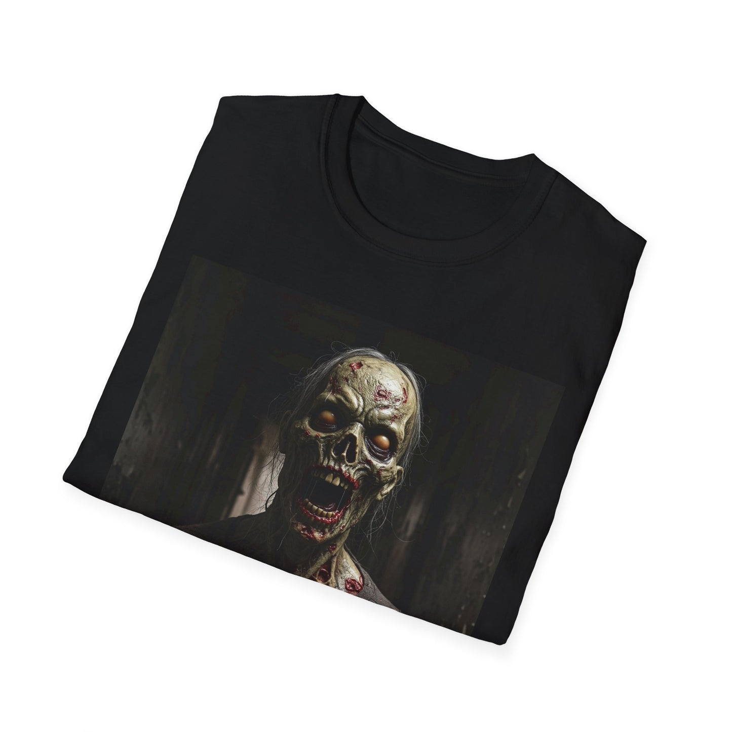 Apocalyptic Portrait Tee, bold, decaying zombie graphic