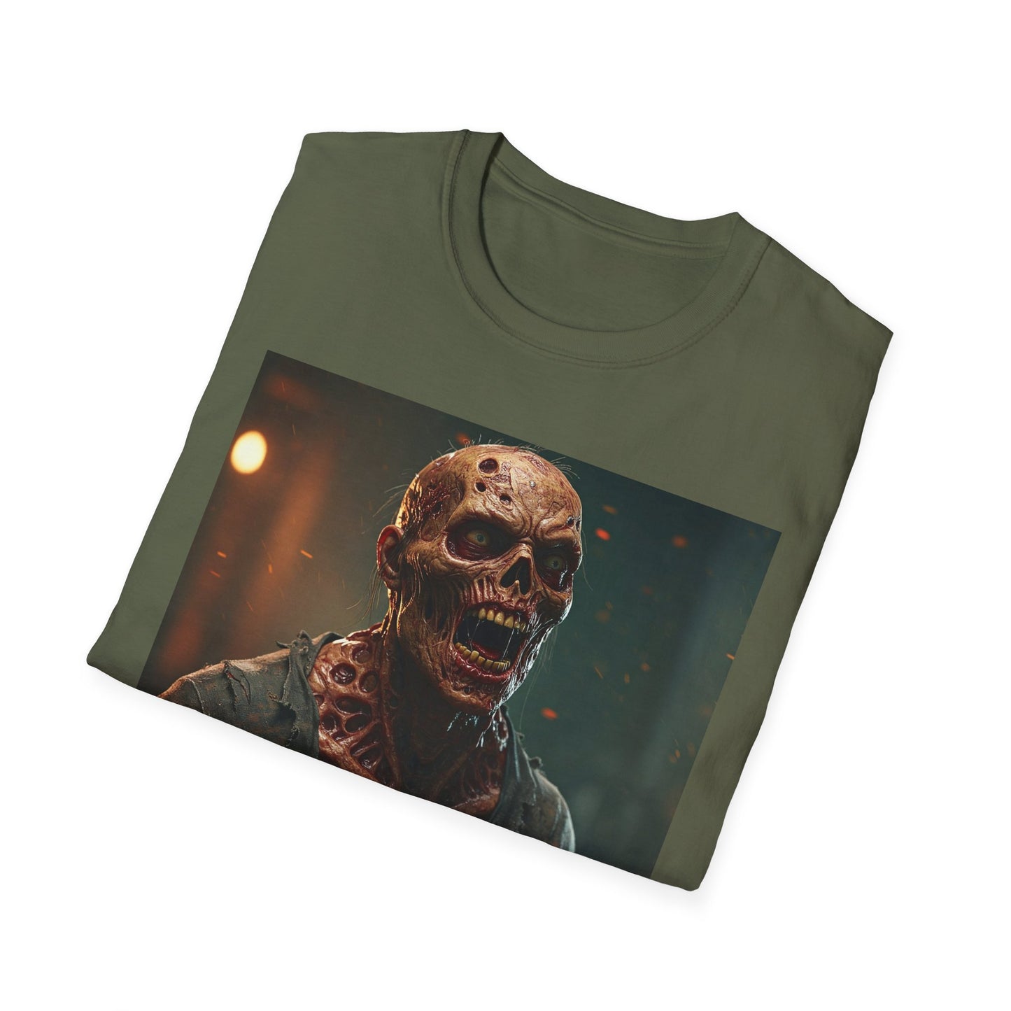 Creepy Skull Apocalyptic Portrait Tee, bold, decaying zombie graphic