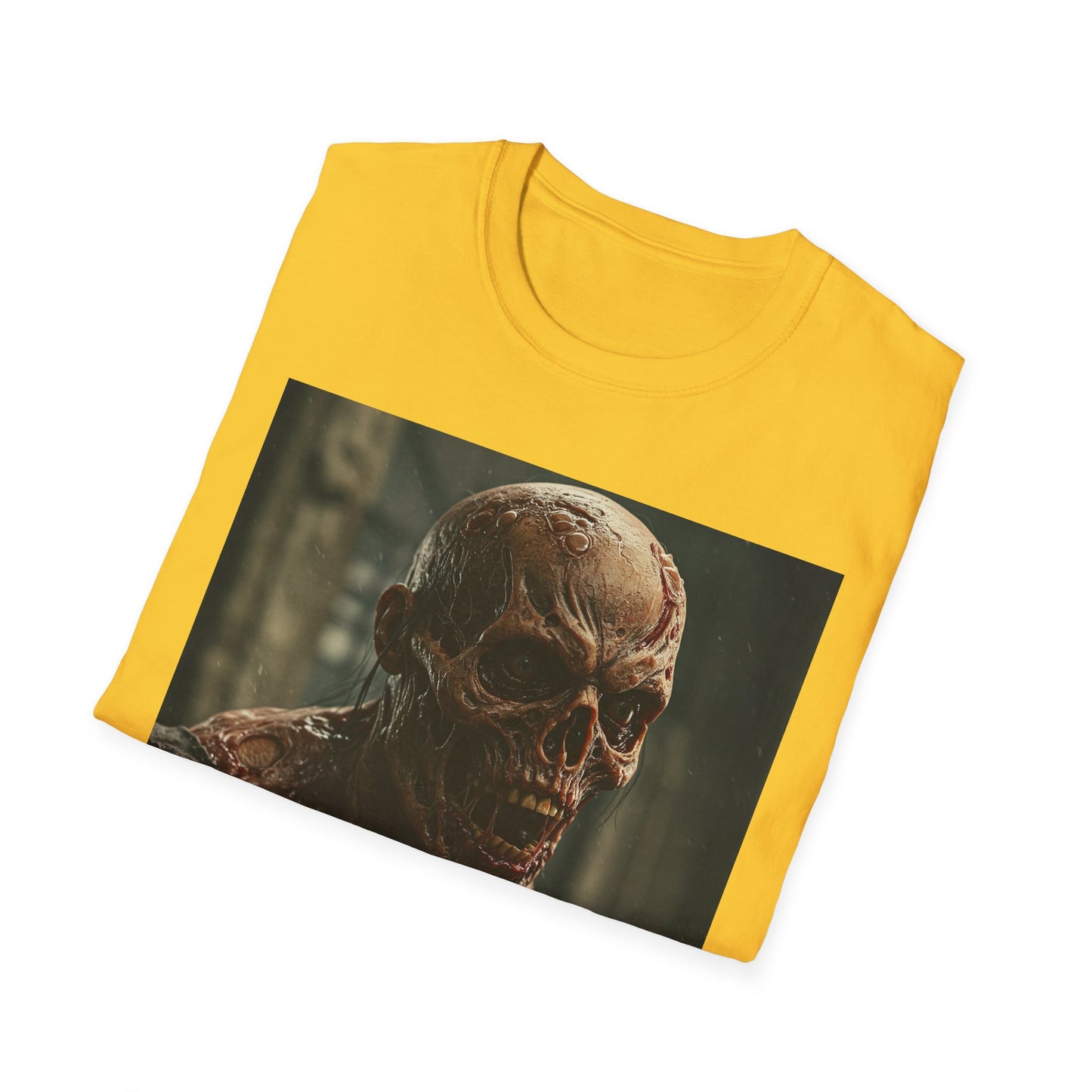 Apocalyptic Portrait Tee, bold, decaying zombie graphic