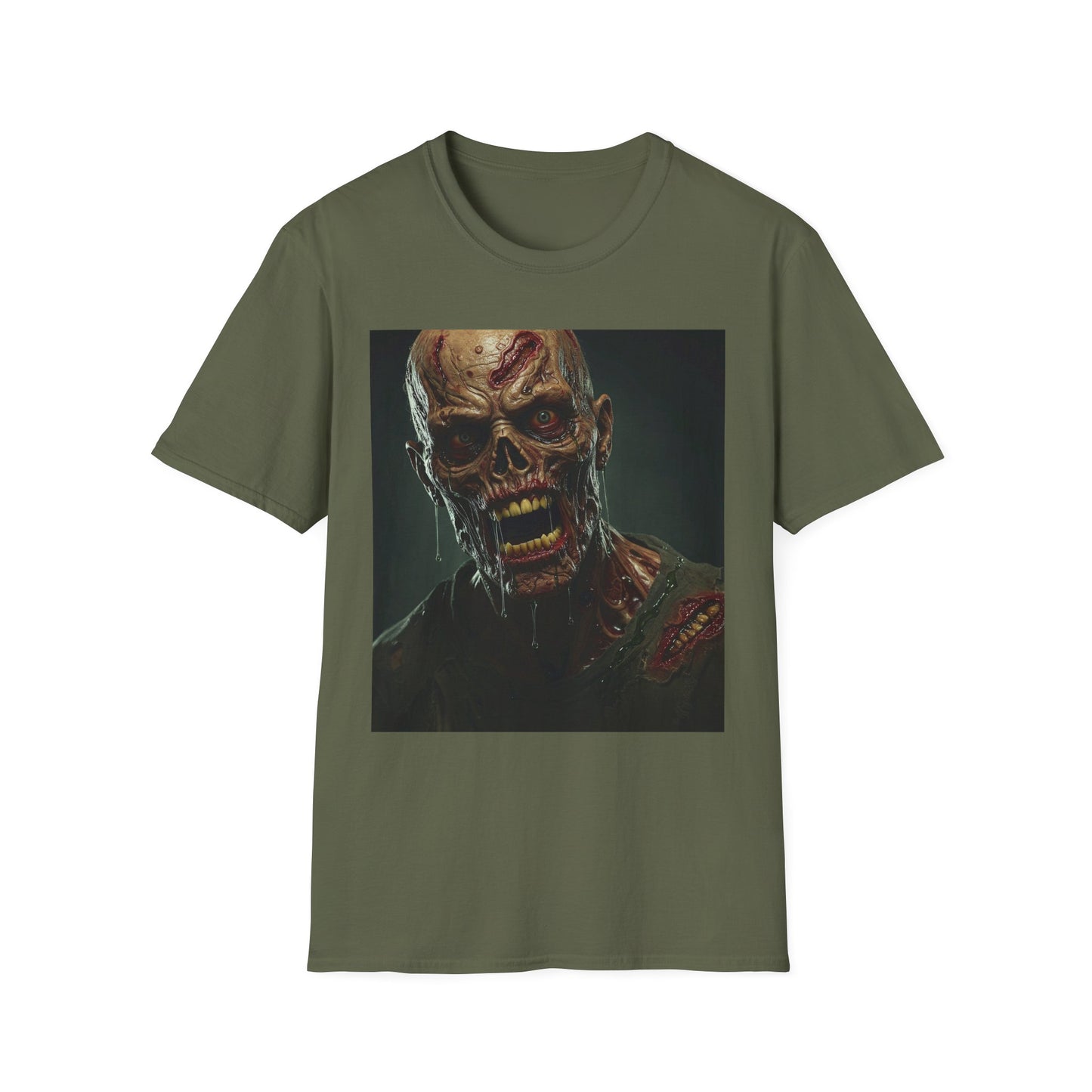 Apocalyptic Portrait Tee, bold, decaying zombie graphic