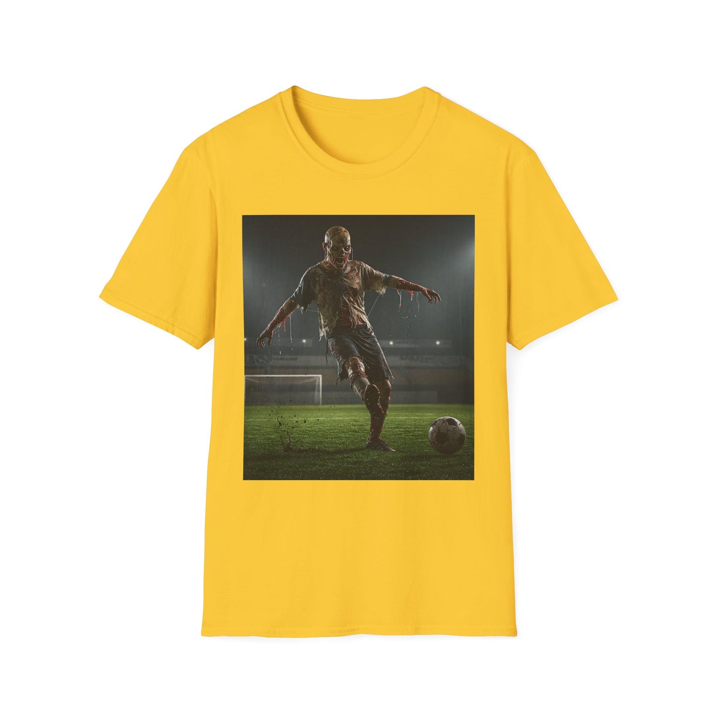 Zombie Soccer Unisex Softstyle T-Shirt - Perfect for Halloween and Sports Lovers