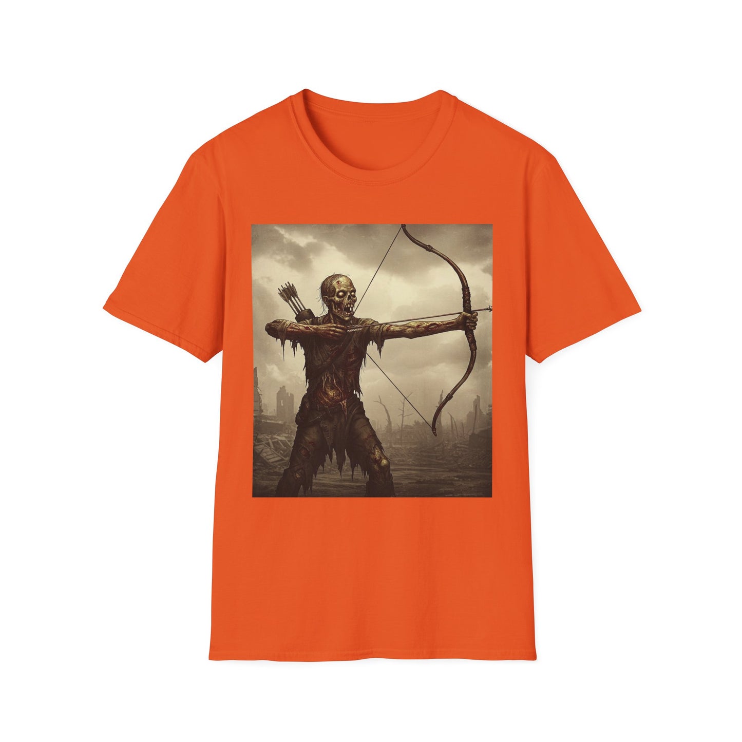 Apocalyptic Portrait Tee, bold, decaying zombie graphic