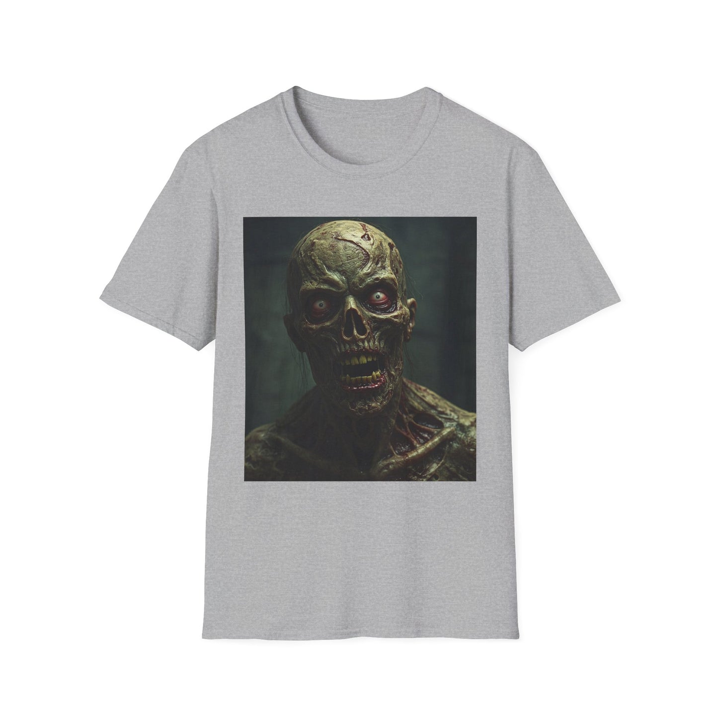 Apocalyptic Portrait Tee, bold, decaying zombie graphic