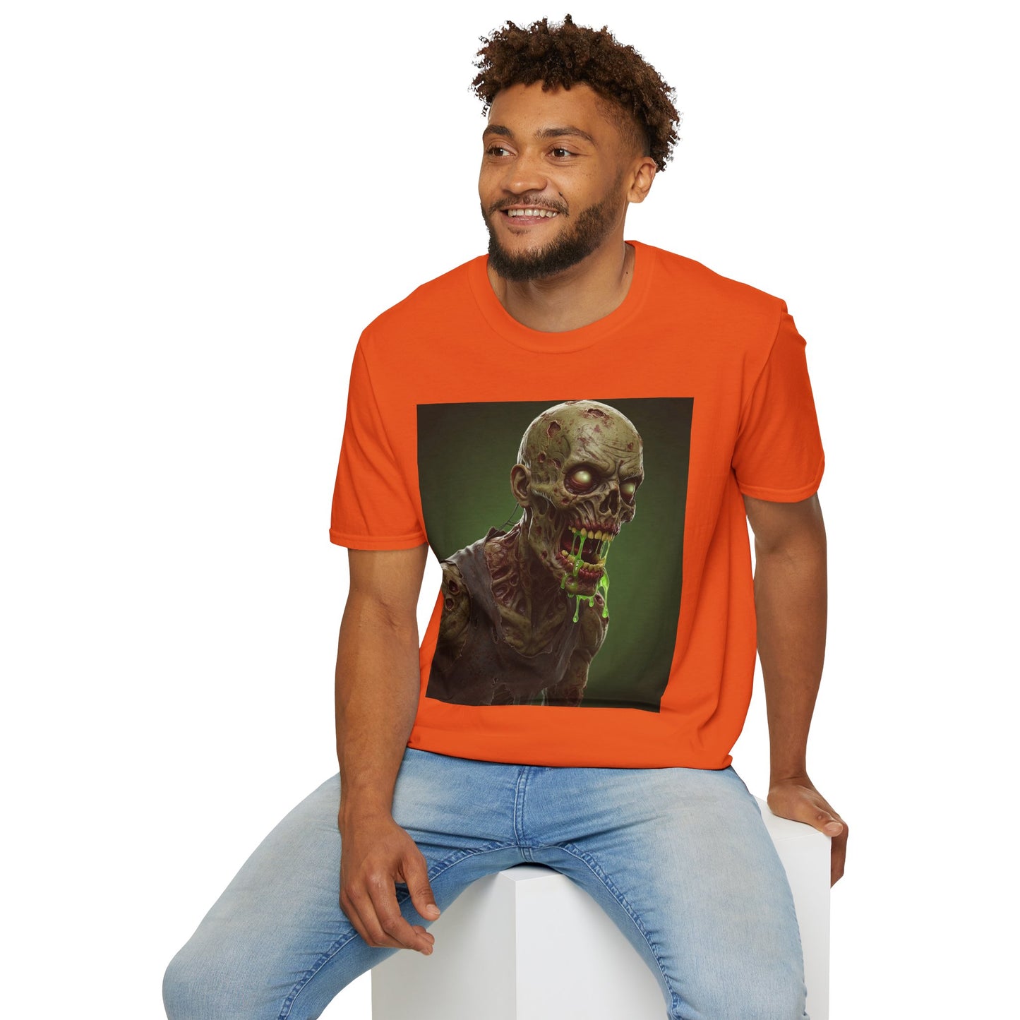 Zombie Graphic Unisex Softstyle T-Shirt - Perfect for Halloween and Horror Fans