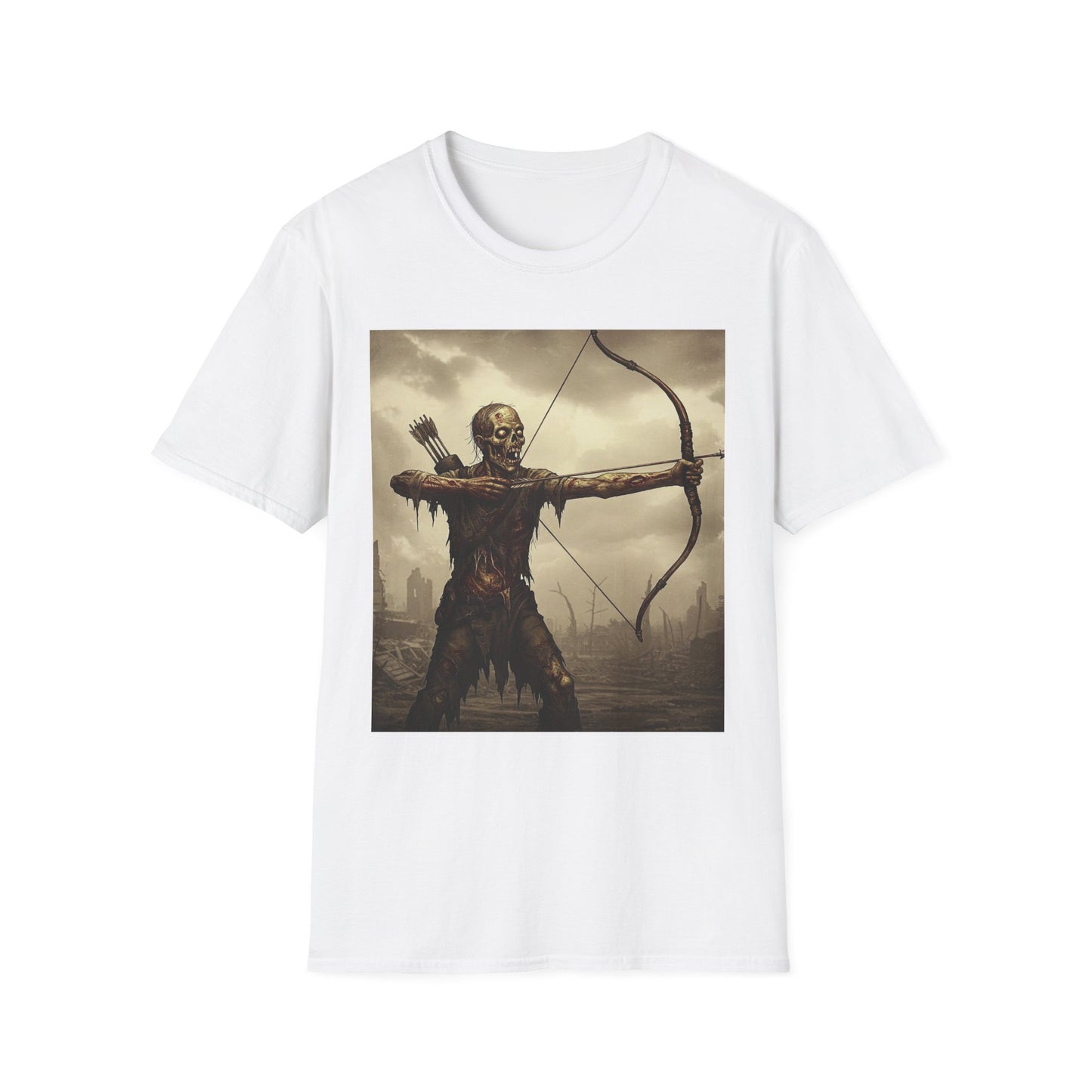 Apocalyptic Portrait Tee, bold, decaying zombie graphic