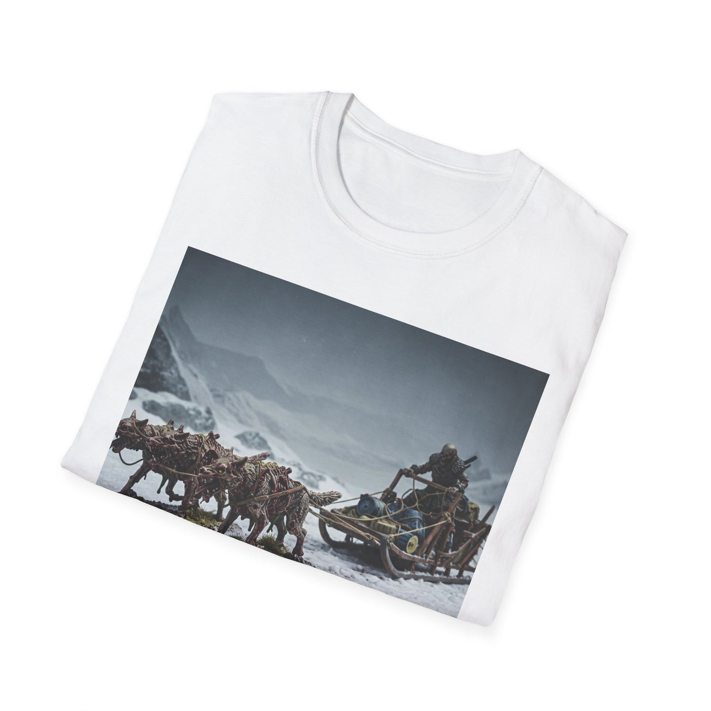 Adventure Awaits Unisex Softstyle T-Shirt - Mountain Trekking Design