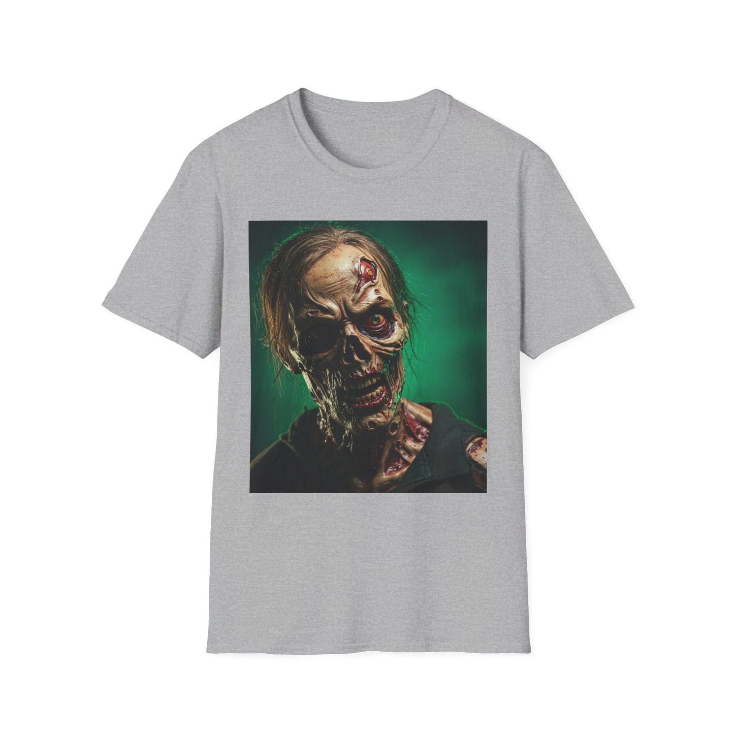 Apocalyptic Portrait Tee, bold, decaying zombie graphic