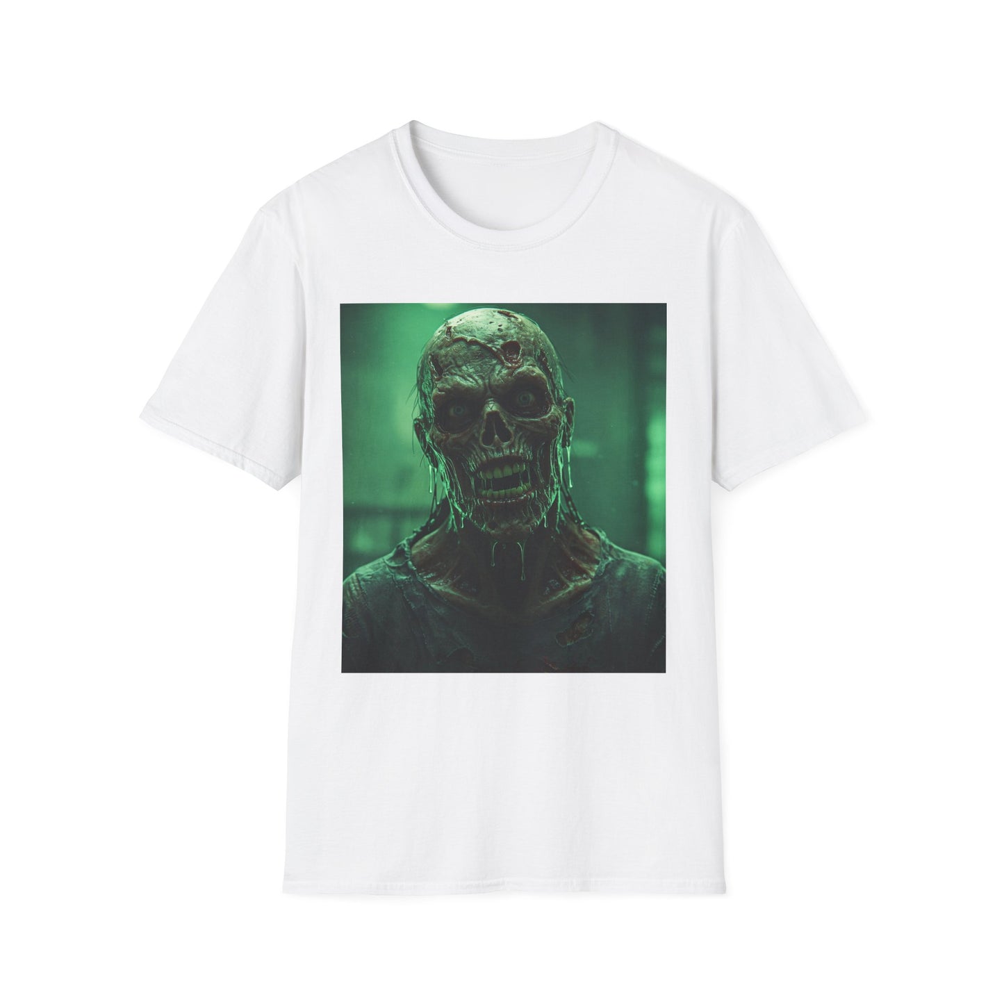 Apocalyptic Portrait Tee, bold, decaying zombie graphic