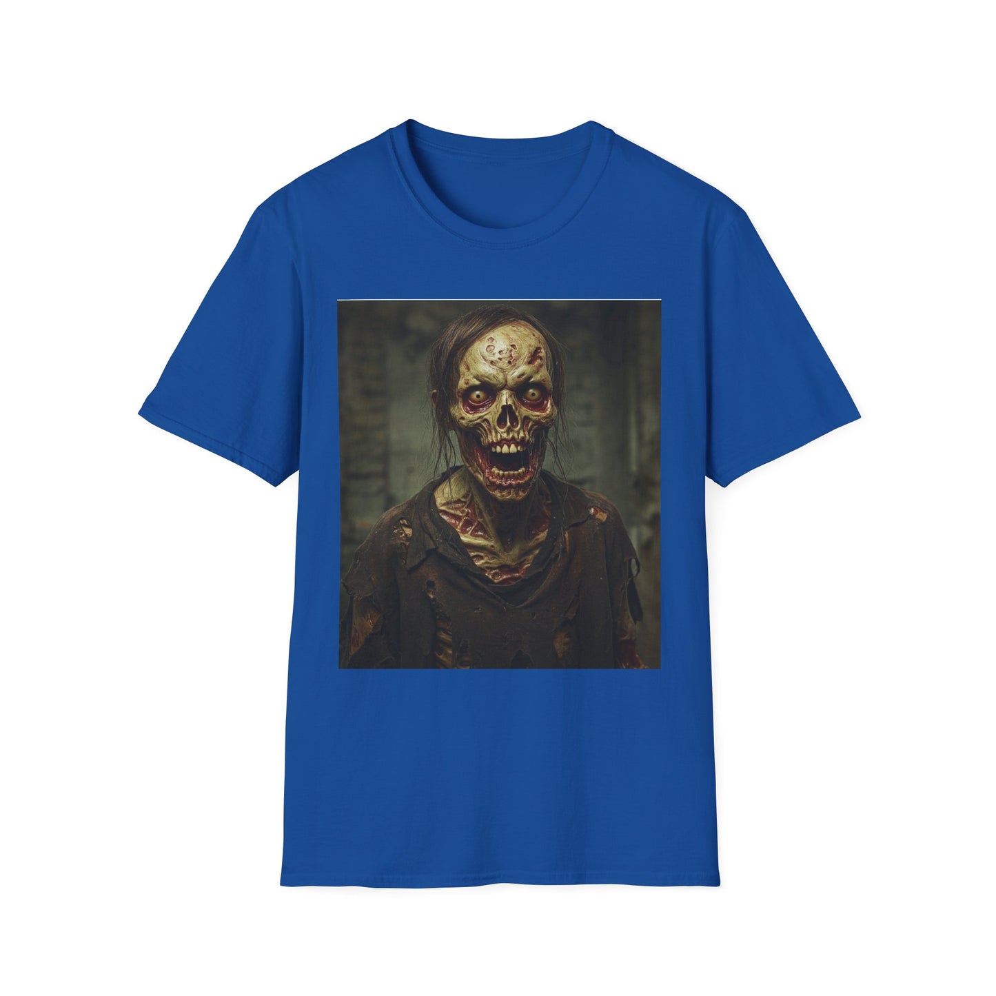 Apocalyptic Portrait Tee, bold, decaying zombie graphic