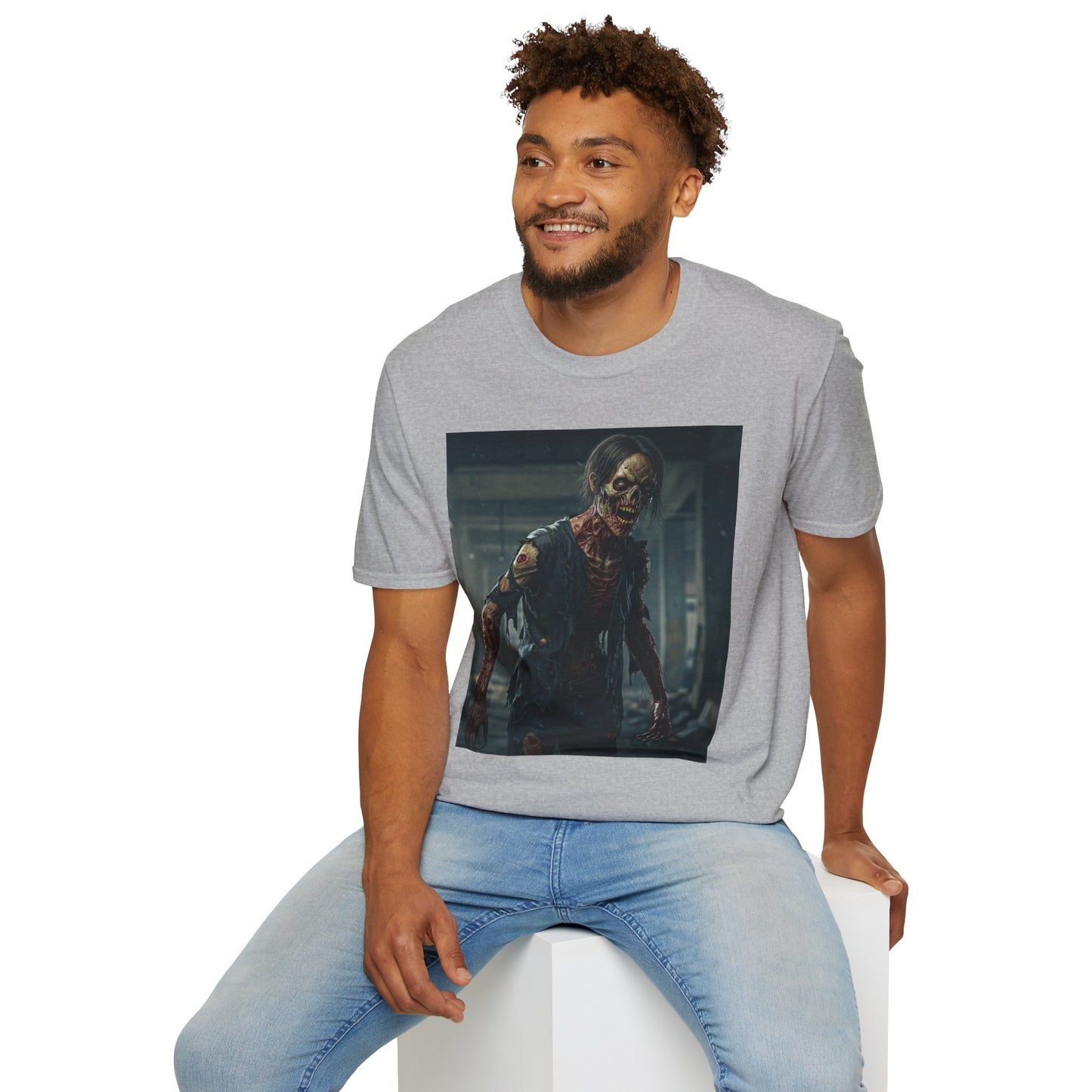 Apocalyptic Portrait Tee, bold, decaying zombie graphic