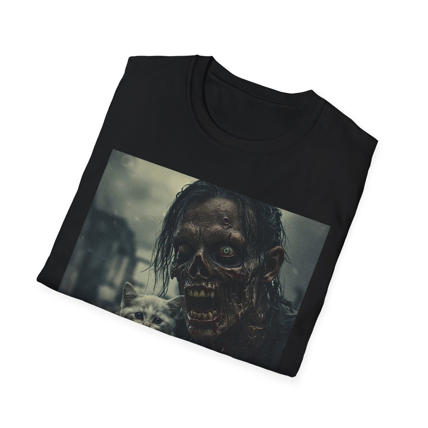 Apocalyptic Portrait Tee, bold, decaying zombie graphic