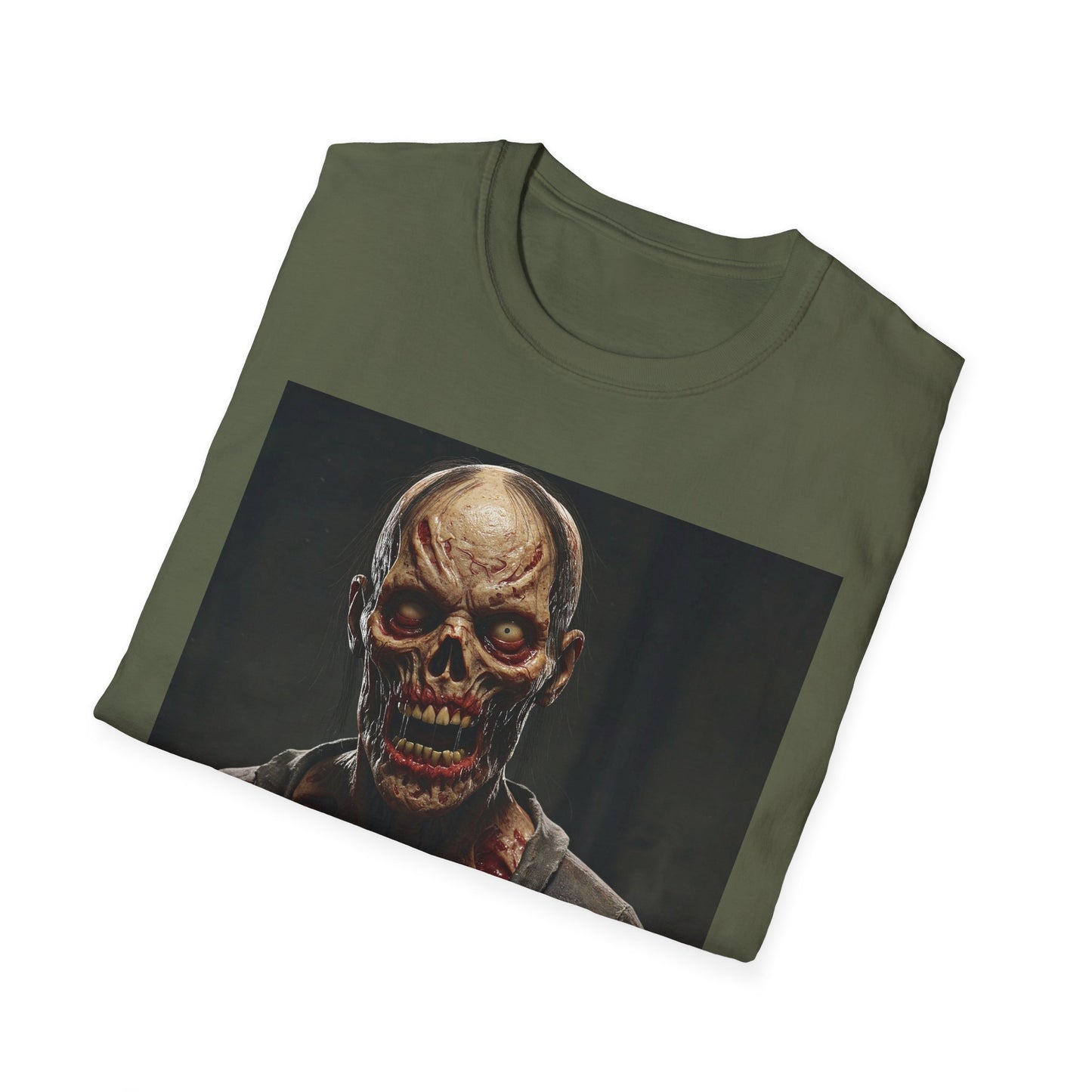 Apocalyptic Portrait Tee, bold, decaying zombie graphic