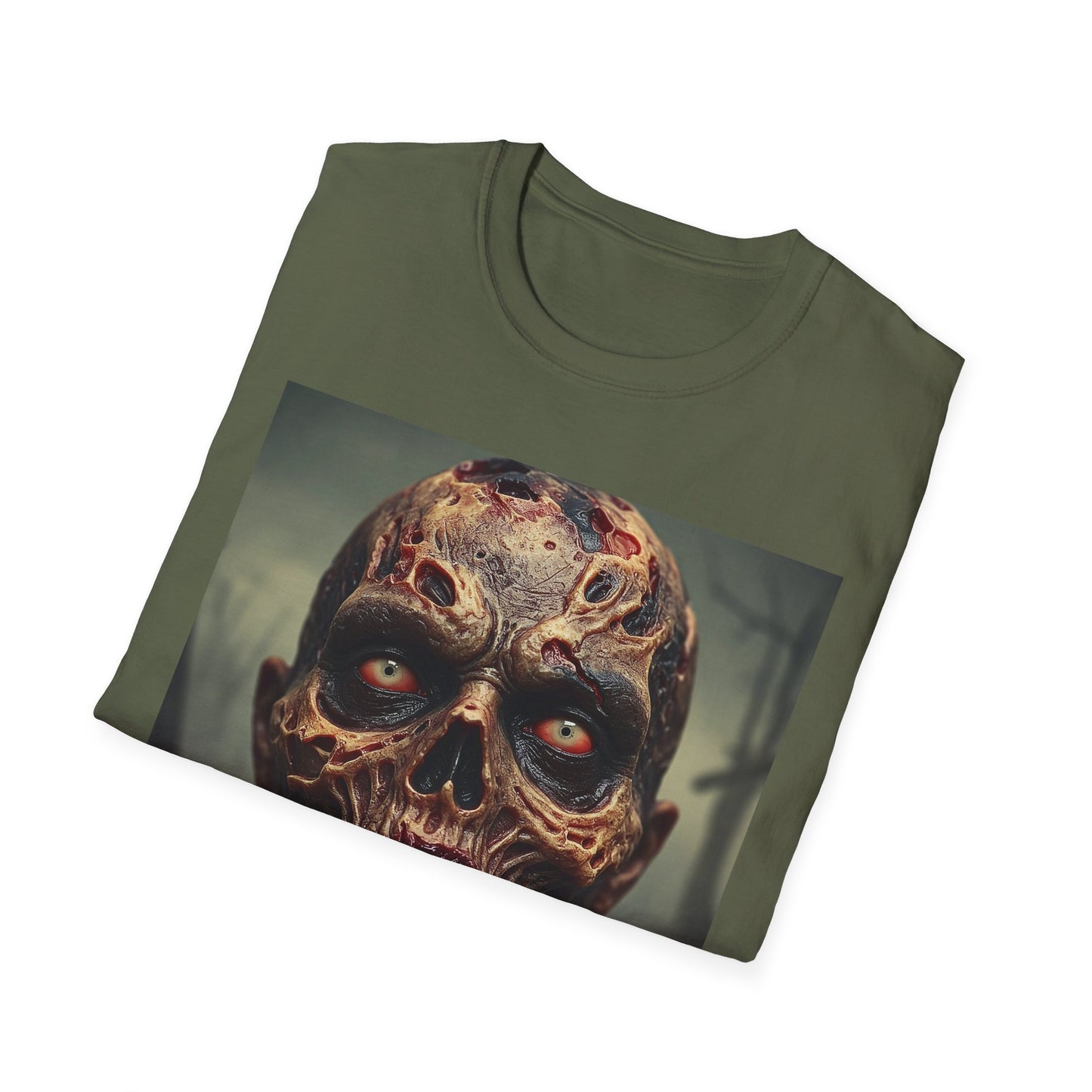 Apocalyptic Portrait Tee, bold, decaying zombie graphic