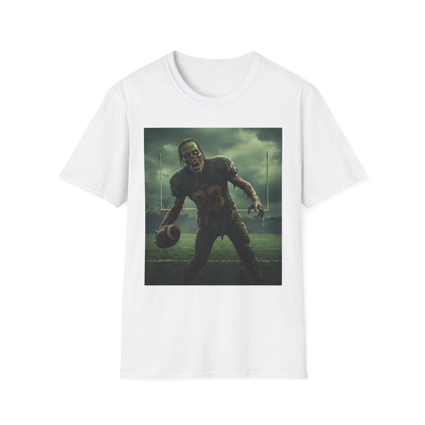 Zombie Football Unisex Softstyle T-Shirt - Perfect for Halloween Fans