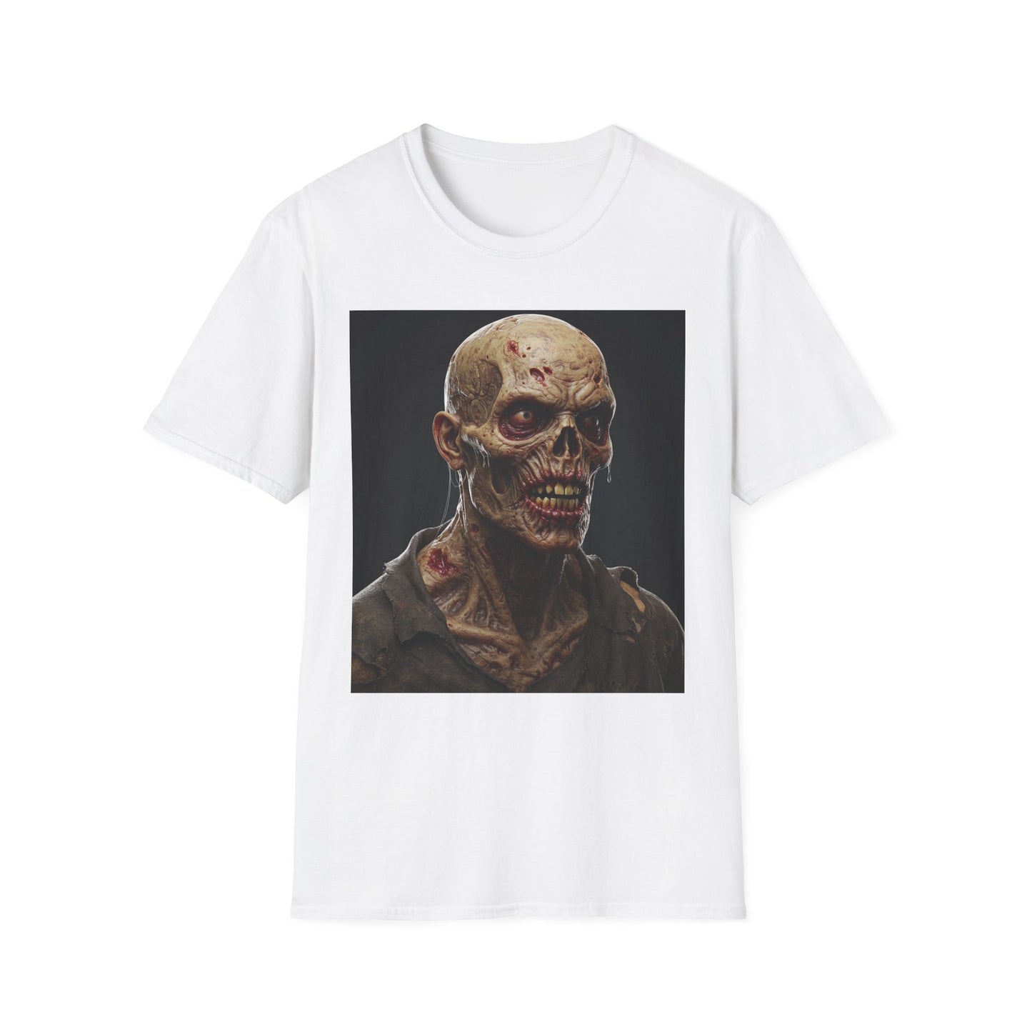 Apocalyptic Portrait Tee, bold, decaying zombie graphic