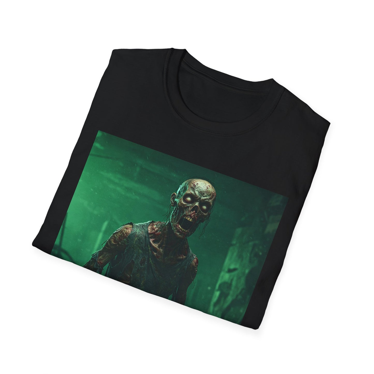 Apocalyptic Portrait Tee, bold, decaying zombie graphic