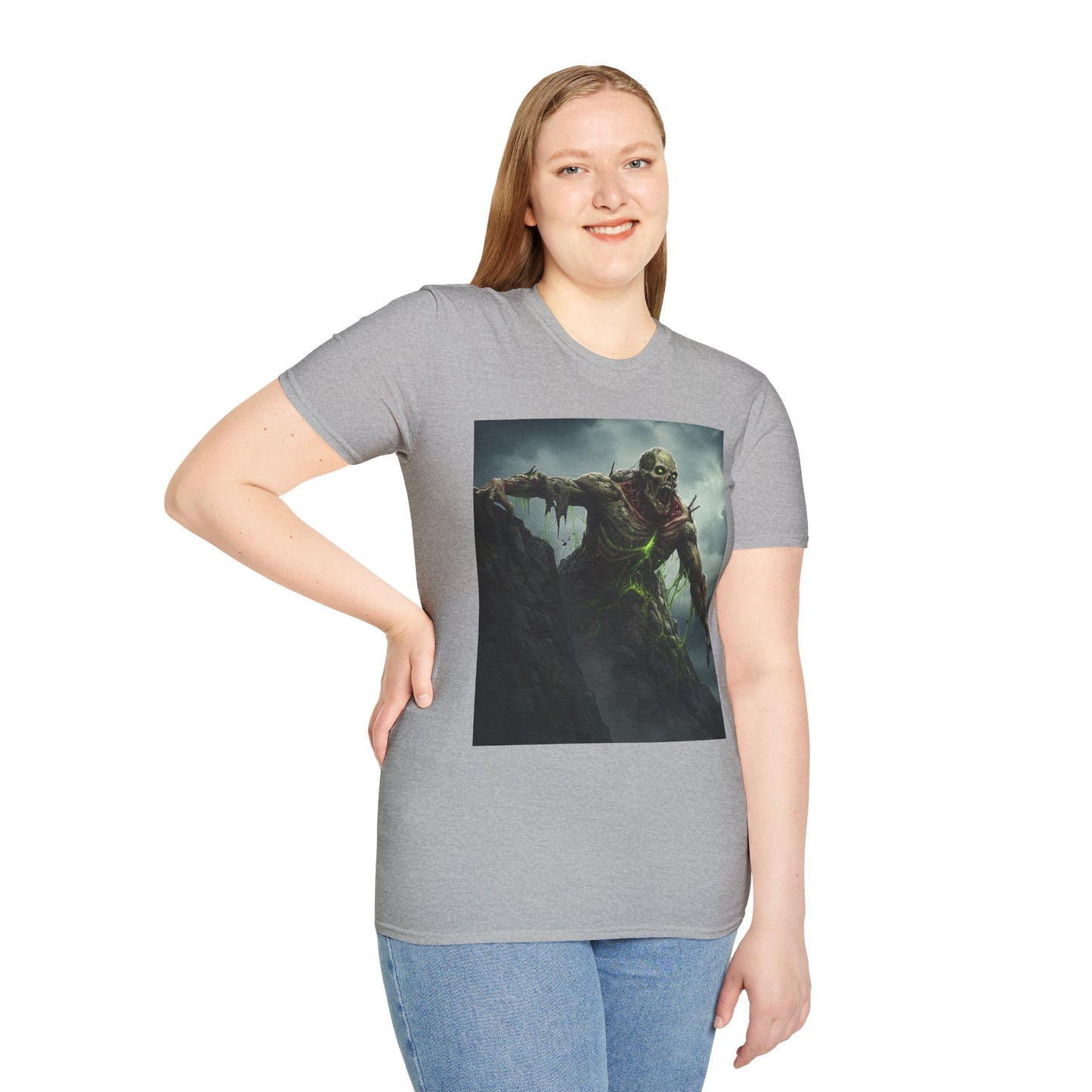 Creepy Monster Unisex Softstyle T-Shirt - Perfect for Halloween and Horror Fans