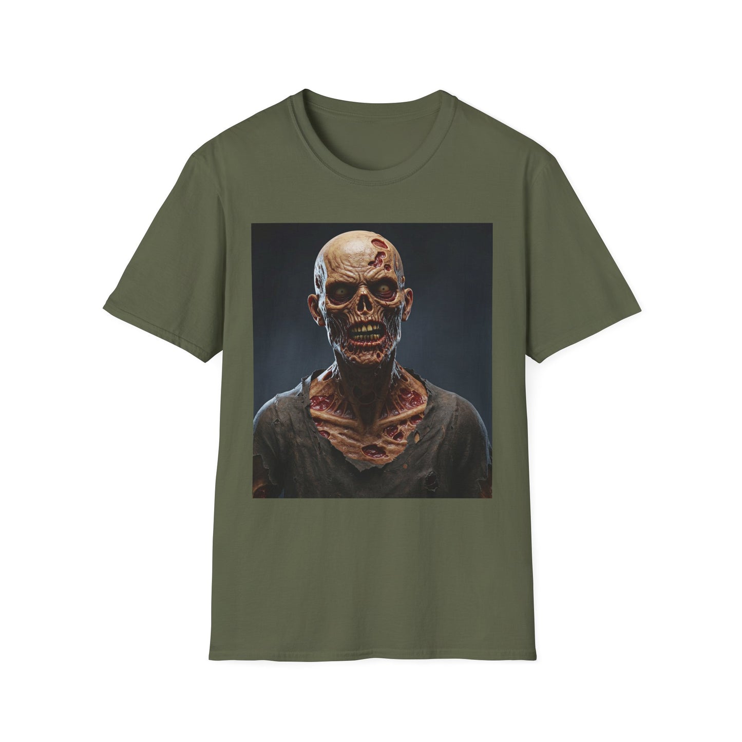 Apocalyptic Portrait Tee, bold, decaying zombie graphic