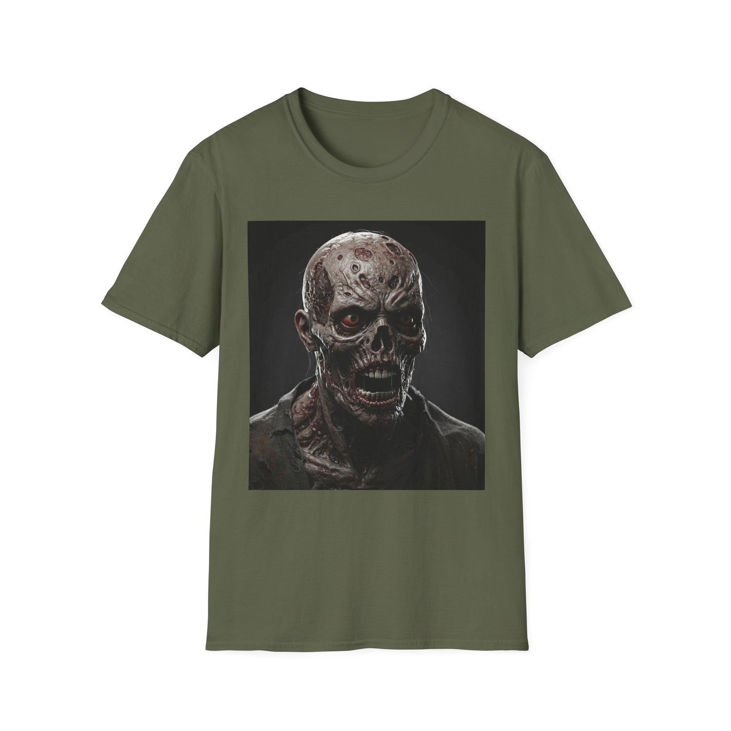 Apocalyptic Portrait Tee, bold, decaying zombie graphic