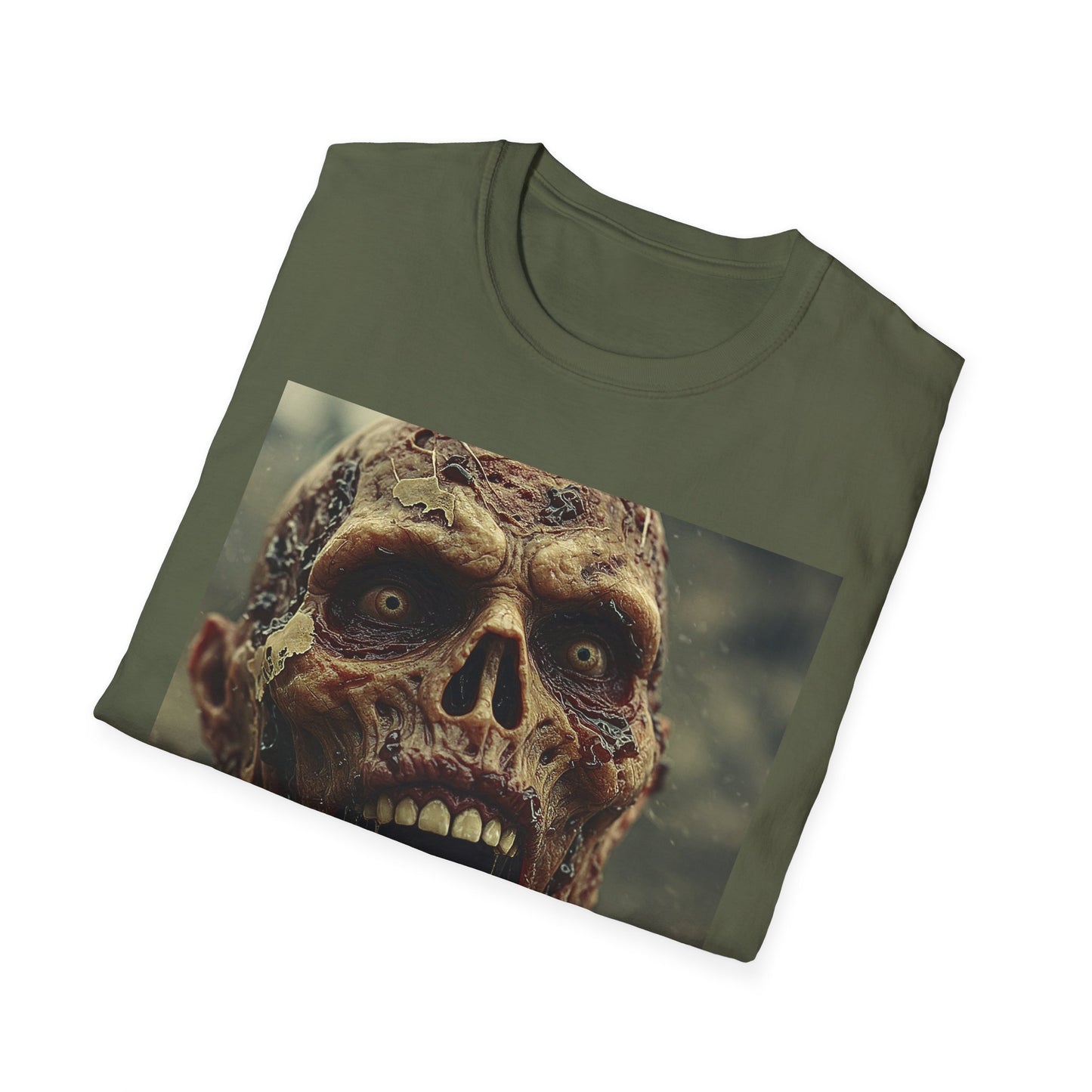 Apocalyptic Portrait Tee, bold, decaying zombie graphic