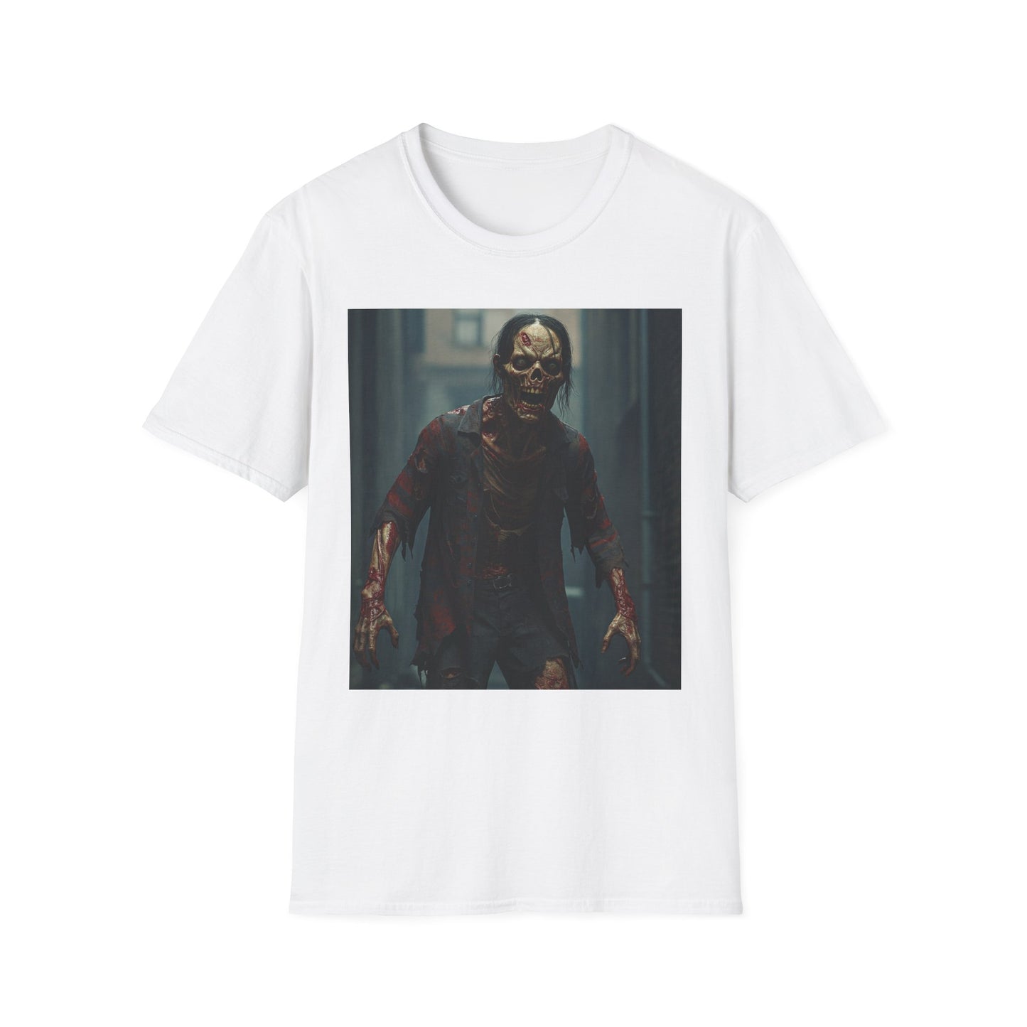 Apocalyptic Portrait Tee, bold, decaying zombie graphic