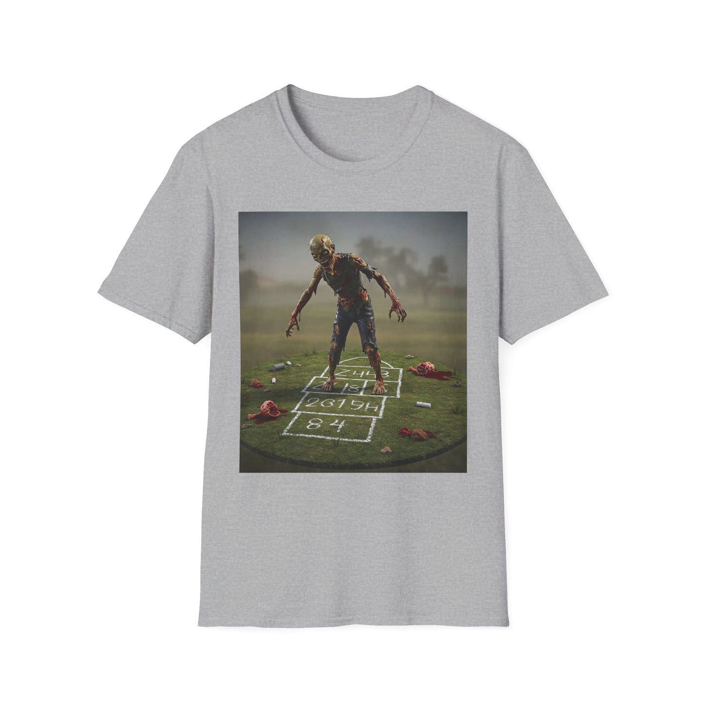 Unisex Zombie Hopscotch T-Shirt - Perfect for Halloween or Casual Wear