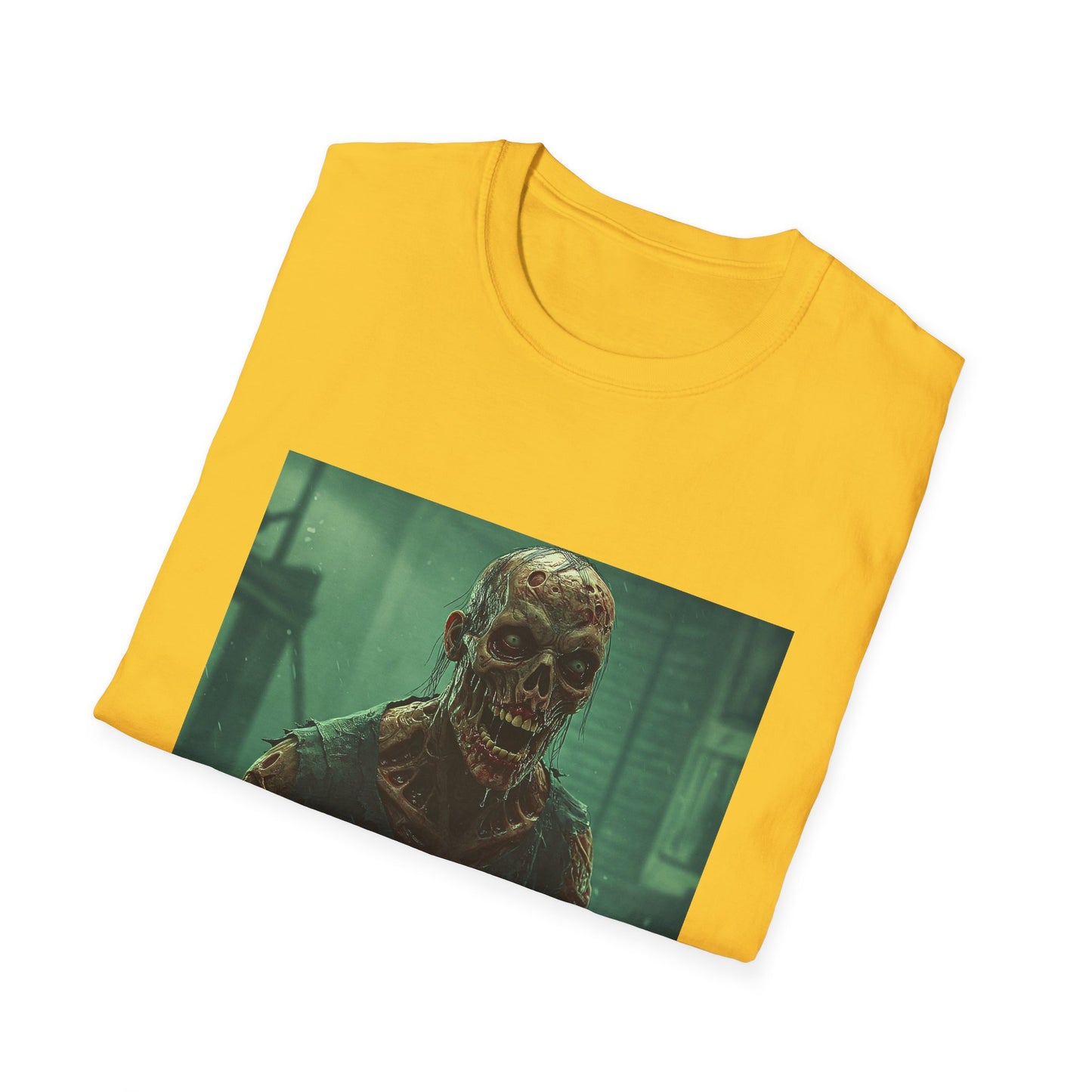 Apocalyptic Portrait Tee, bold, decaying zombie graphic