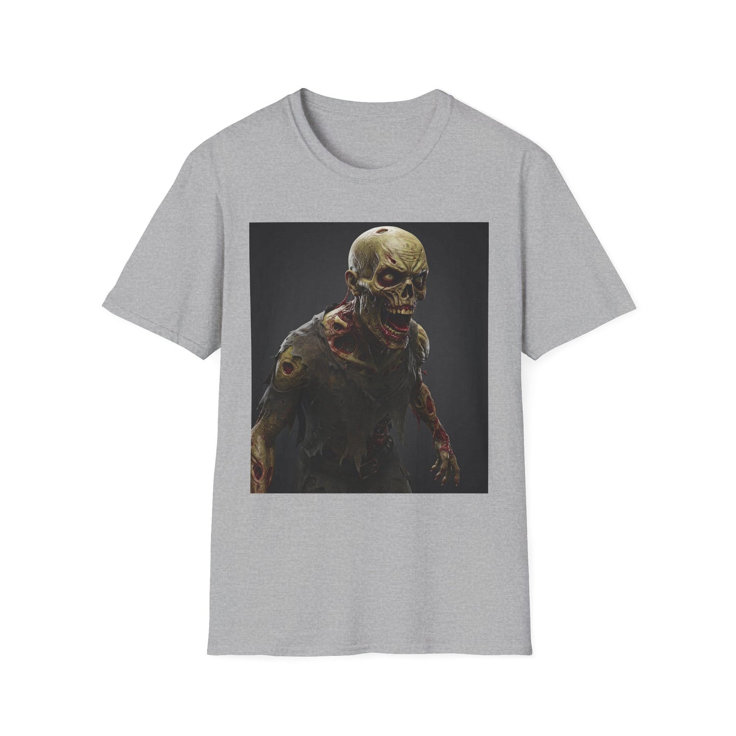 Zombie Graphic Unisex Softstyle T-Shirt - Perfect for Halloween and Horror Fans