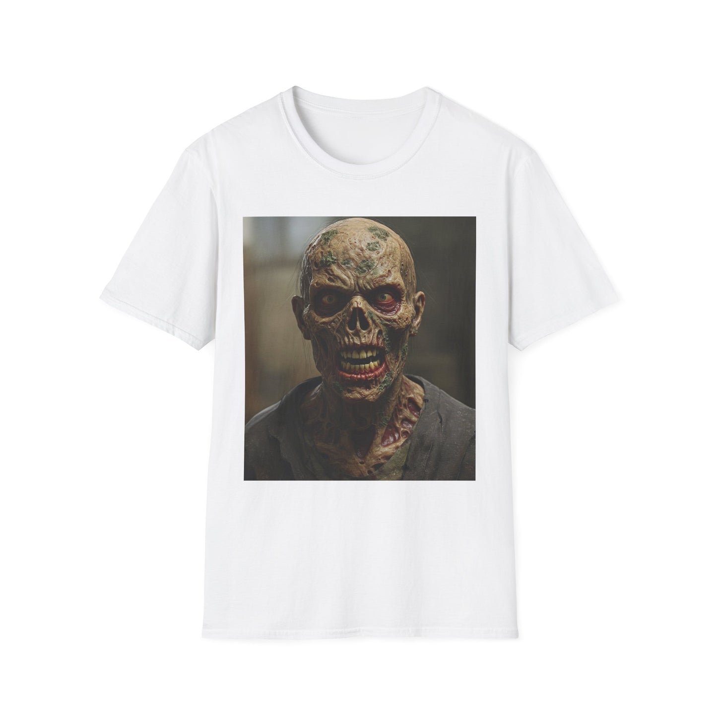 Apocalyptic Portrait Tee, bold, decaying zombie graphic