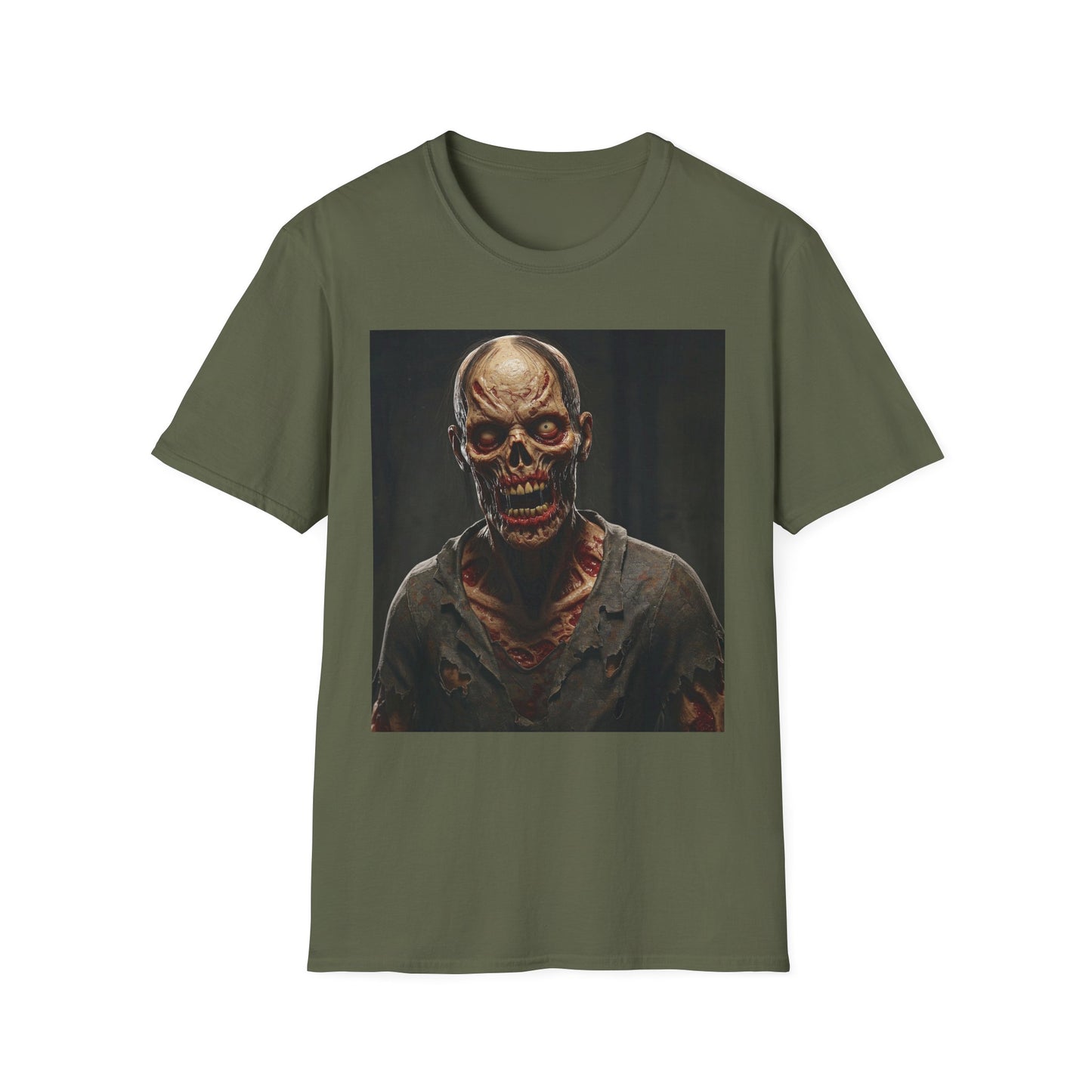 Apocalyptic Portrait Tee, bold, decaying zombie graphic