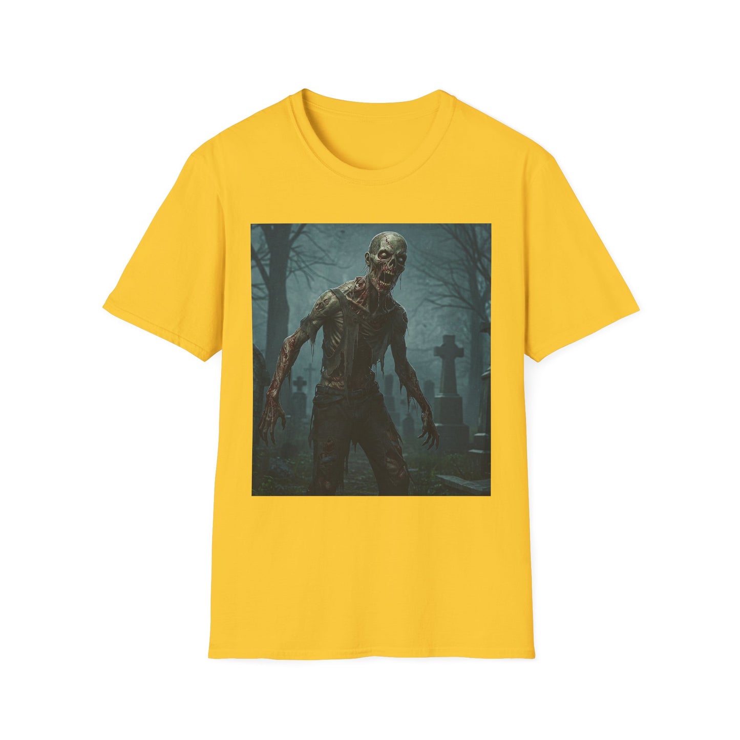 Apocalyptic Portrait Tee, bold, decaying zombie graphic