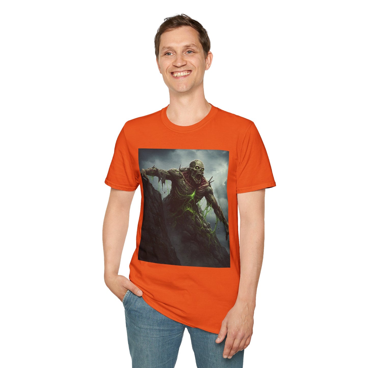 Creepy Monster Unisex Softstyle T-Shirt - Perfect for Halloween and Horror Fans