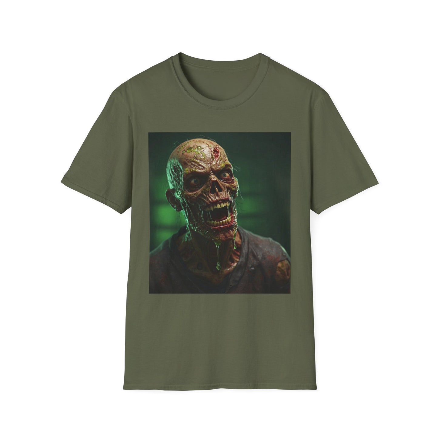 Apocalyptic Portrait Tee, bold, decaying zombie graphic