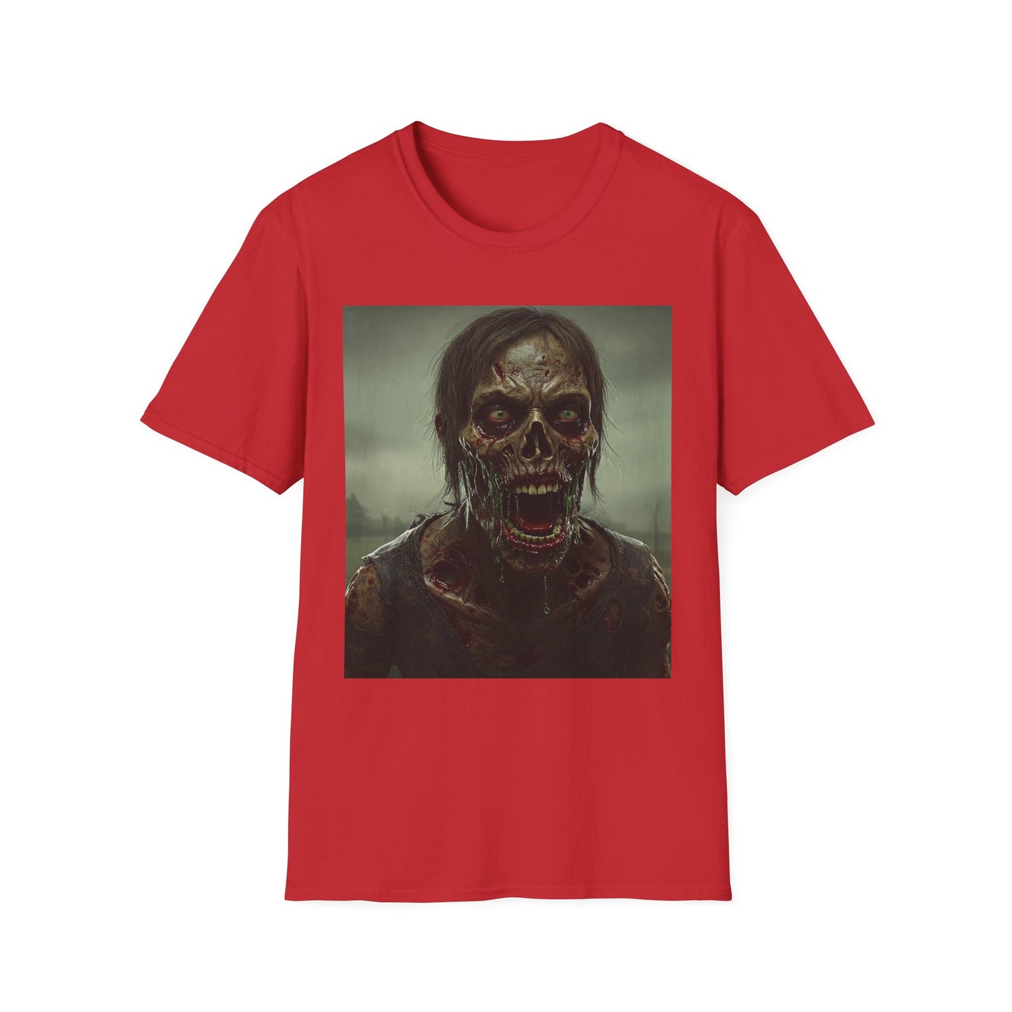 Apocalyptic Portrait Tee, bold, decaying zombie graphic