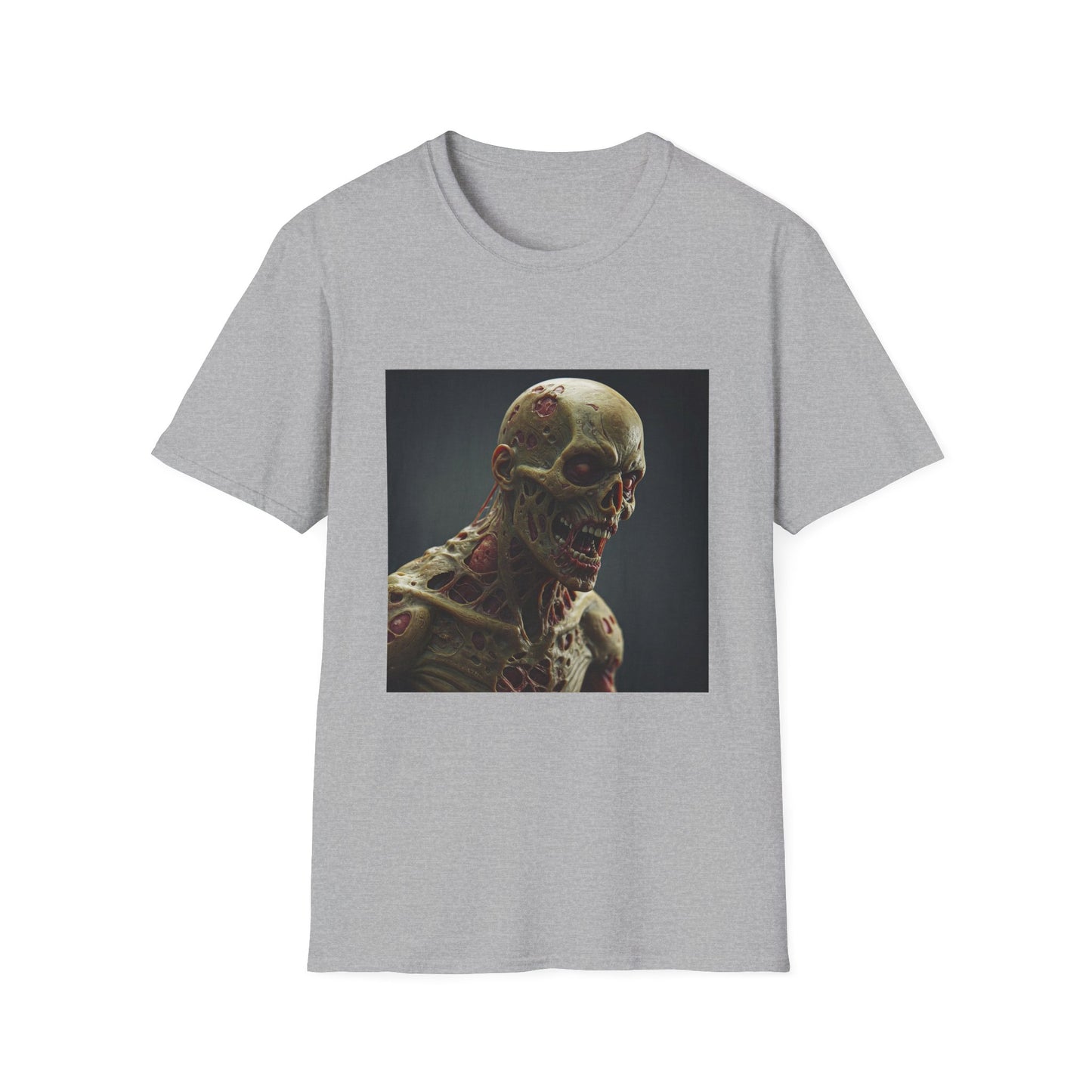 Apocalyptic Portrait Tee, bold, decaying zombie graphic