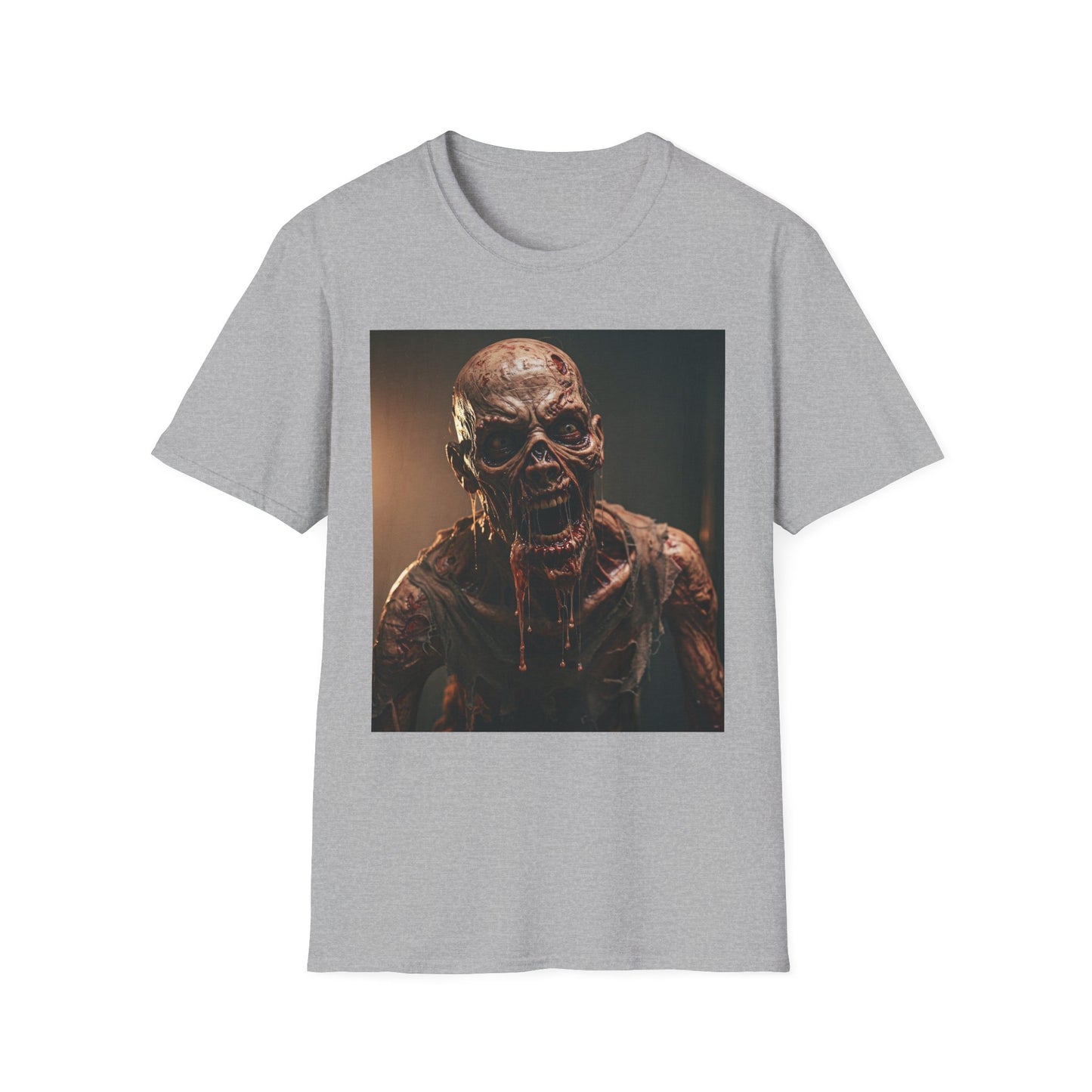 Apocalyptic Portrait Tee, bold, decaying zombie graphic