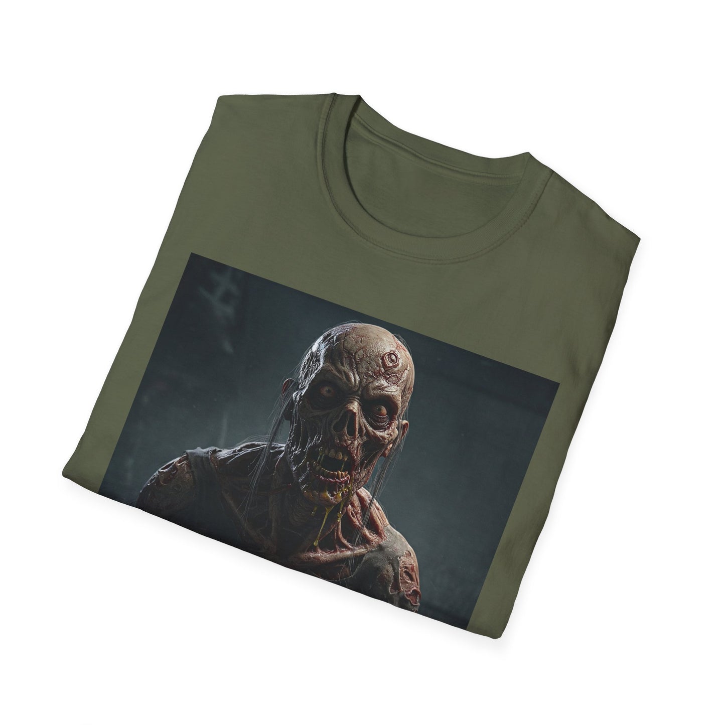 Apocalyptic Portrait Tee, bold, decaying zombie graphic