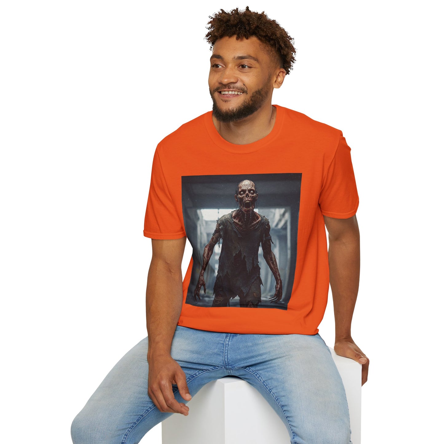 Apocalyptic Portrait Tee, bold, decaying zombie graphic