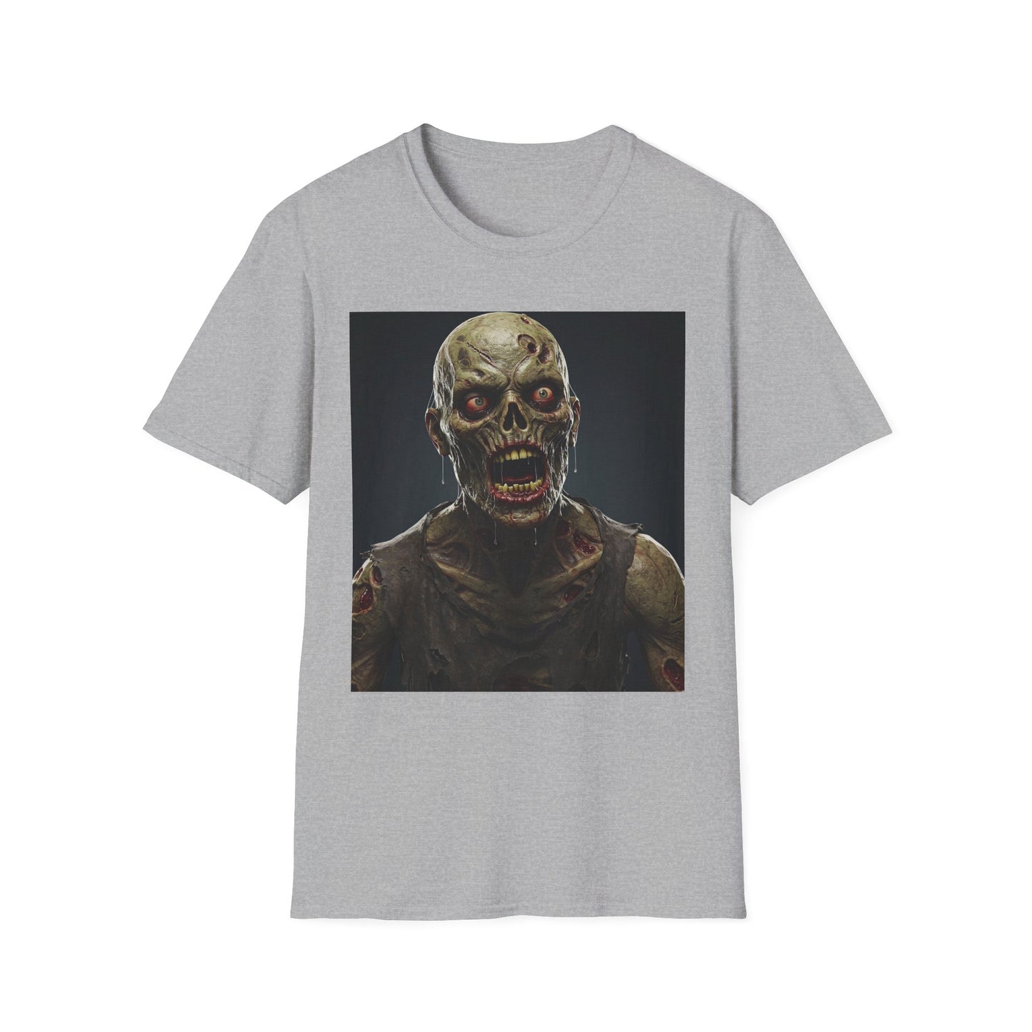 Apocalyptic Portrait Tee, bold, decaying zombie graphic Halloween & Horror Fans