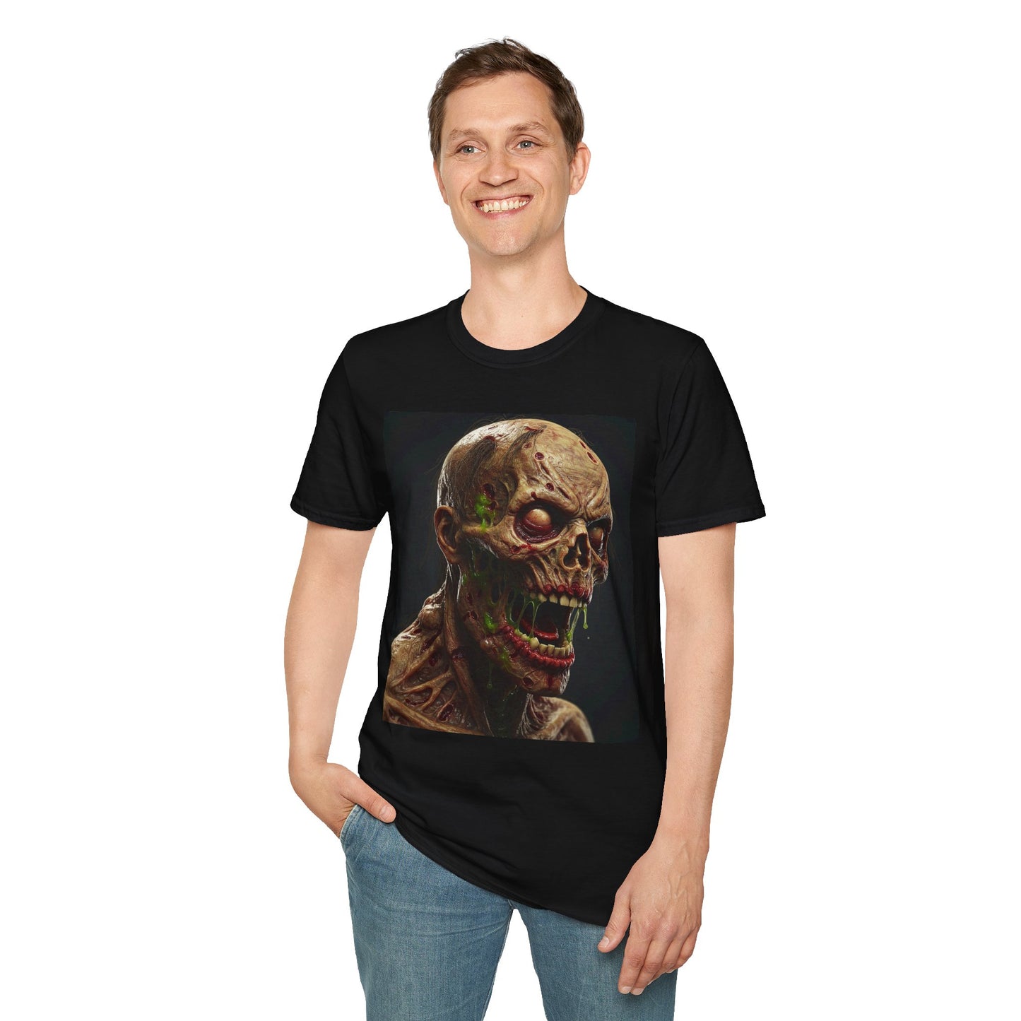 Creepy Skeleton Graphic T-Shirt - Unisex Softstyle Horror Tee