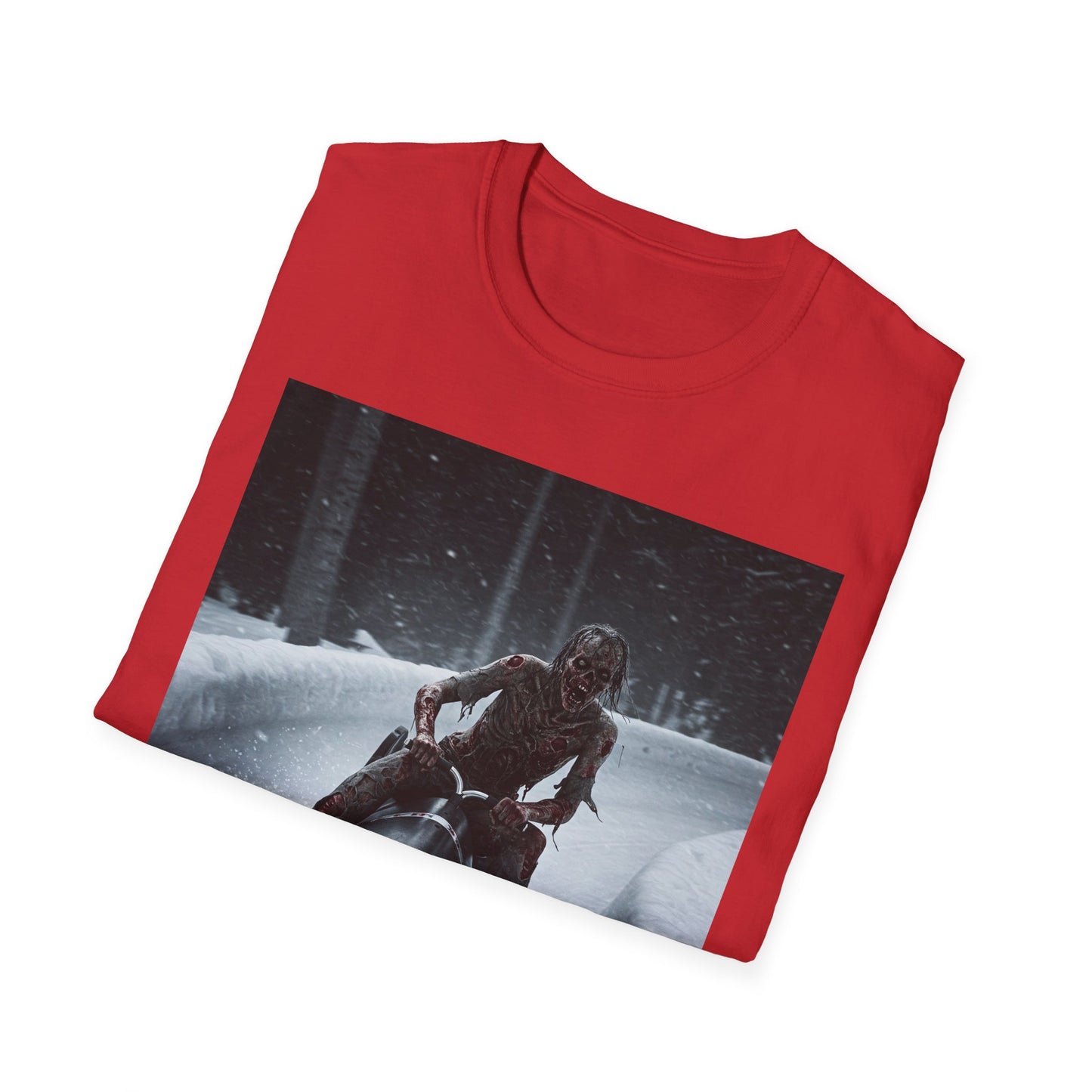 Winter Adventure Unisex Softstyle T-Shirt - Snowmobiling Graphic Tee