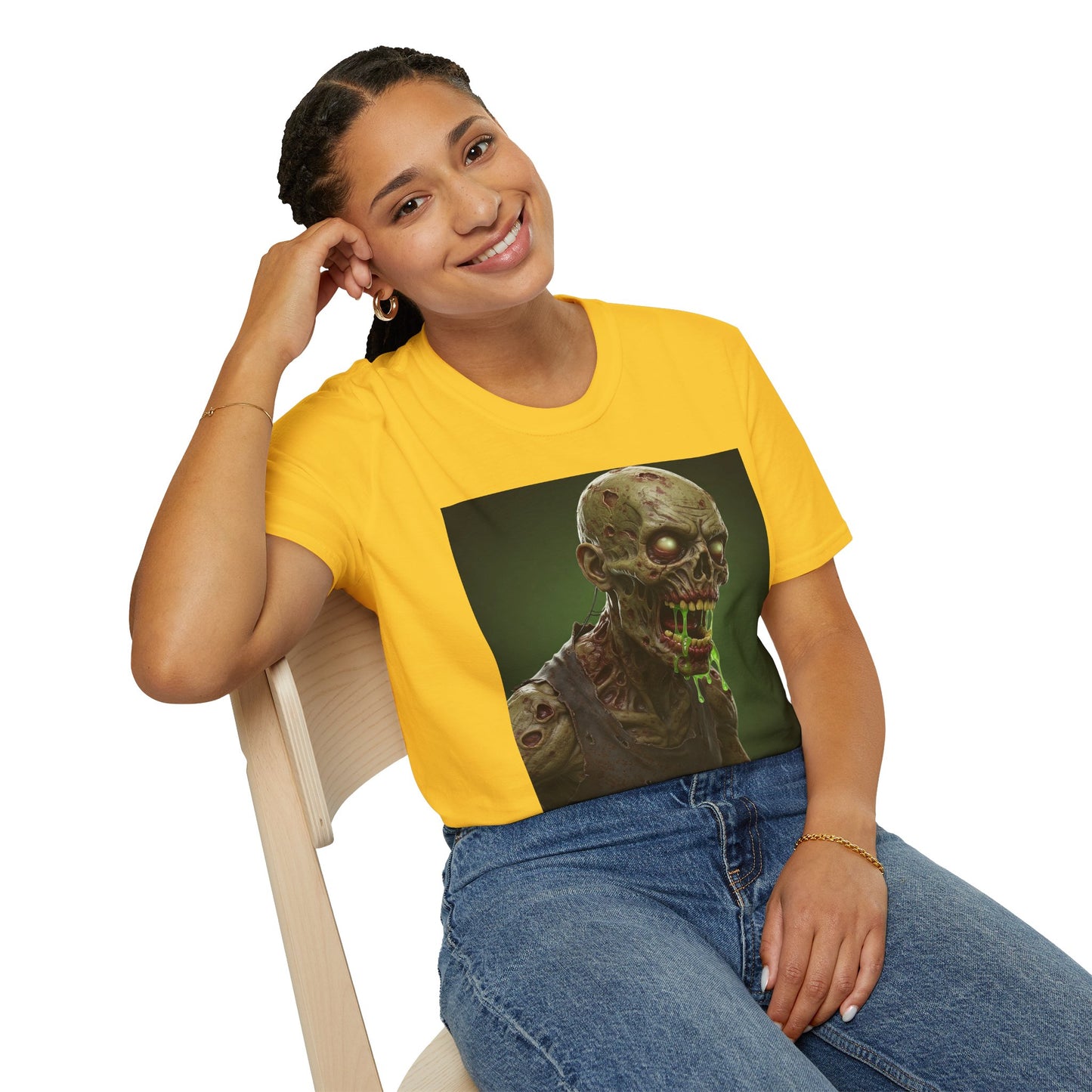 Zombie Graphic Unisex Softstyle T-Shirt - Perfect for Halloween and Horror Fans