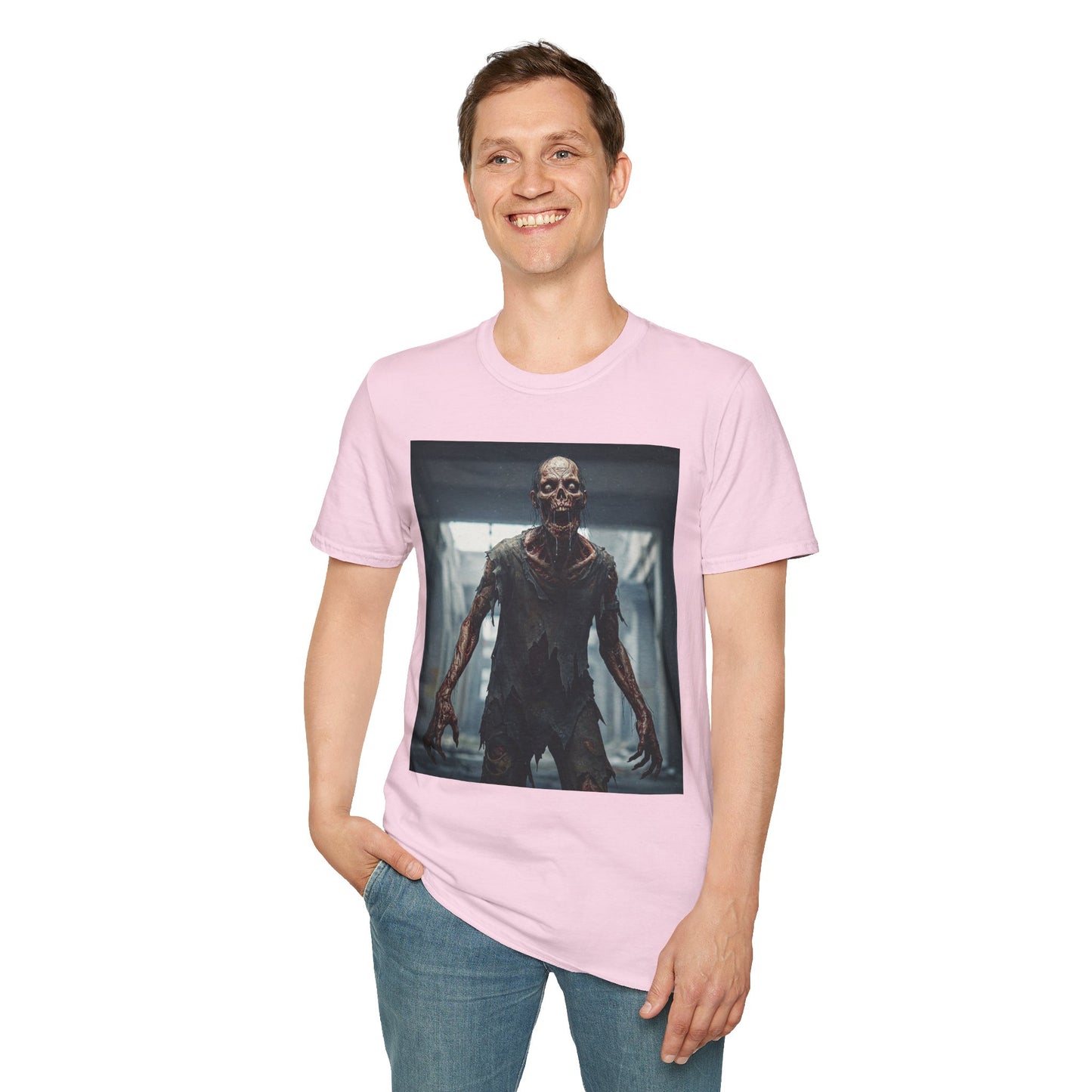 Apocalyptic Portrait Tee, bold, decaying zombie graphic