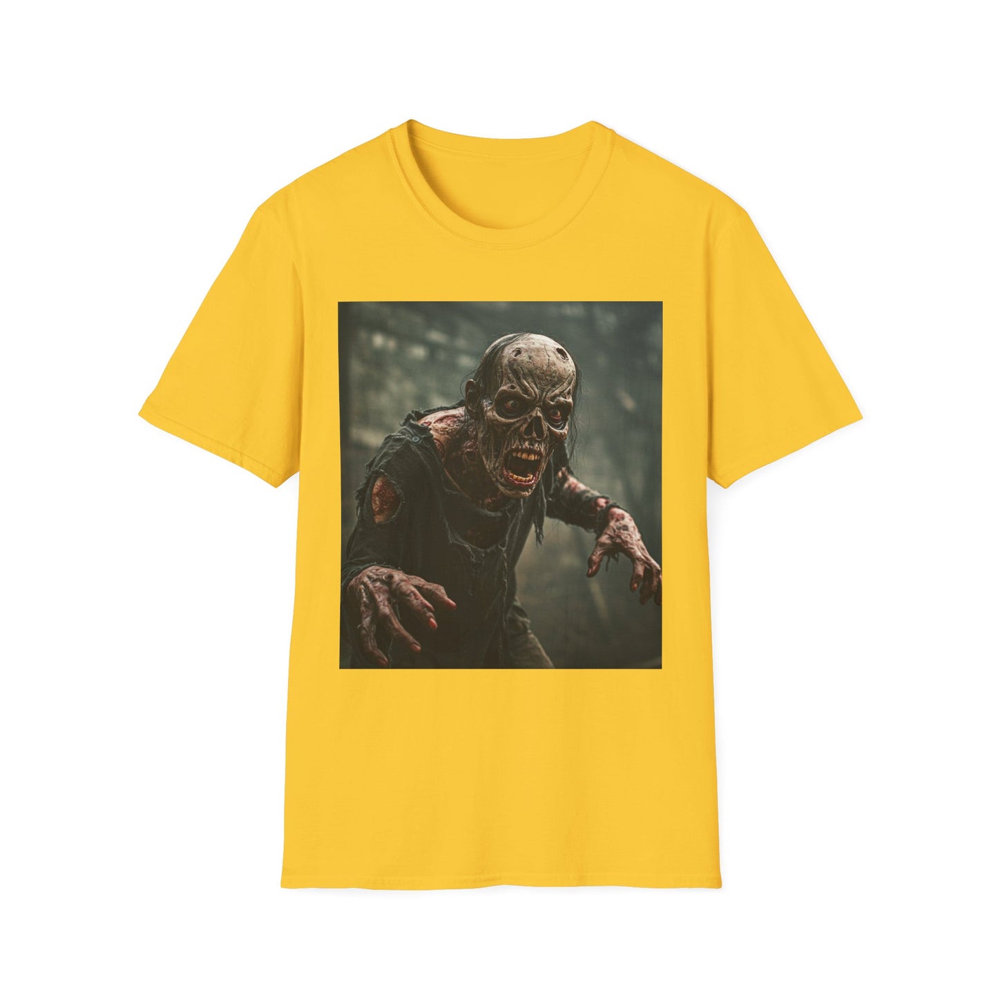 Apocalyptic Portrait Tee, bold, decaying zombie graphic