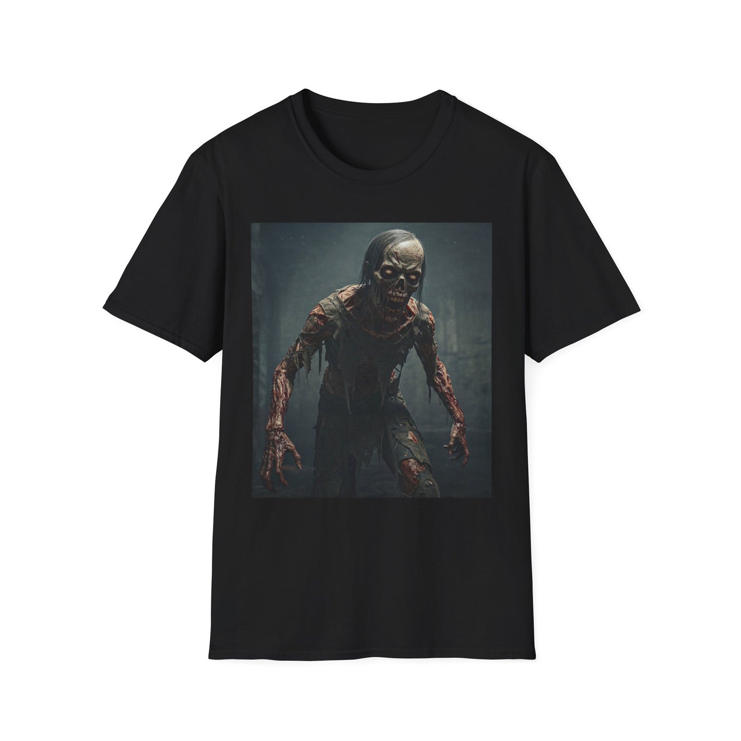 Apocalyptic Portrait Tee, bold, decaying zombie graphic