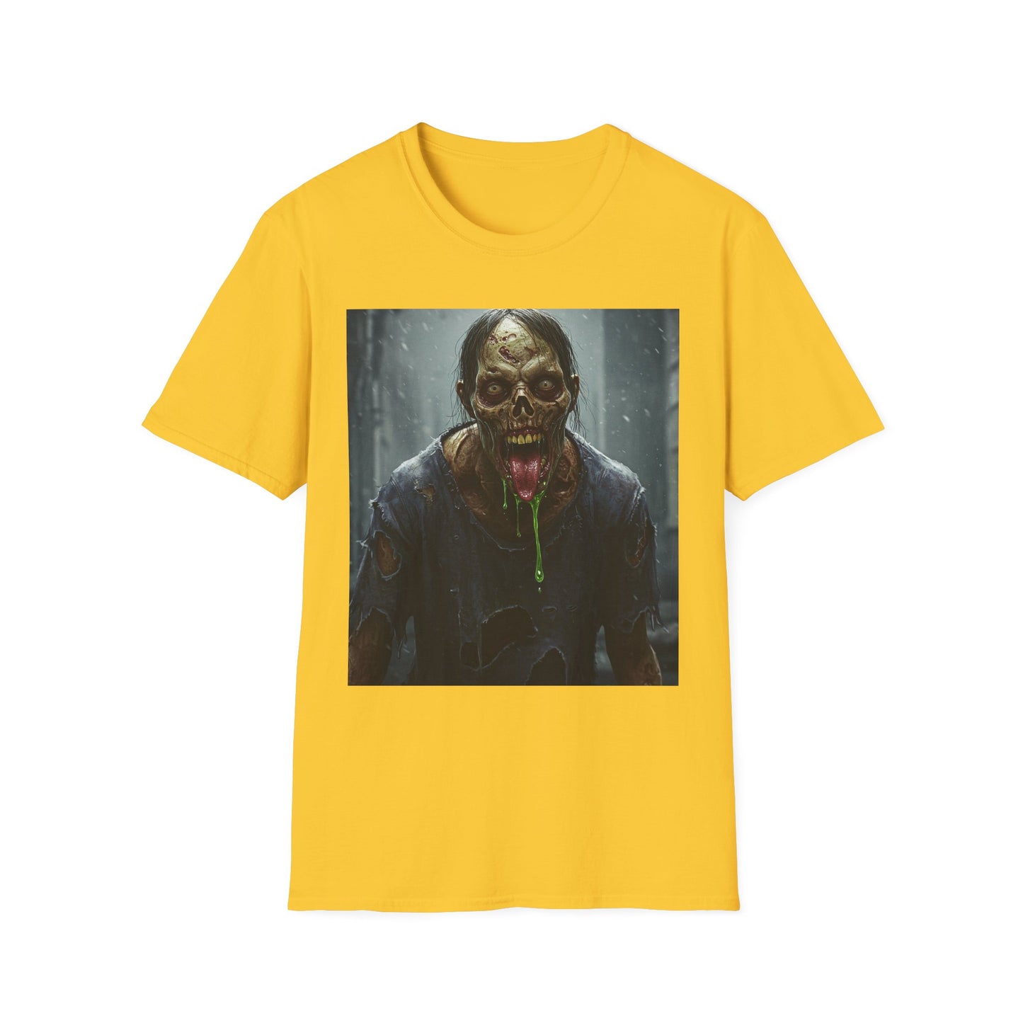 Apocalyptic Portrait Tee, bold, decaying zombie graphic