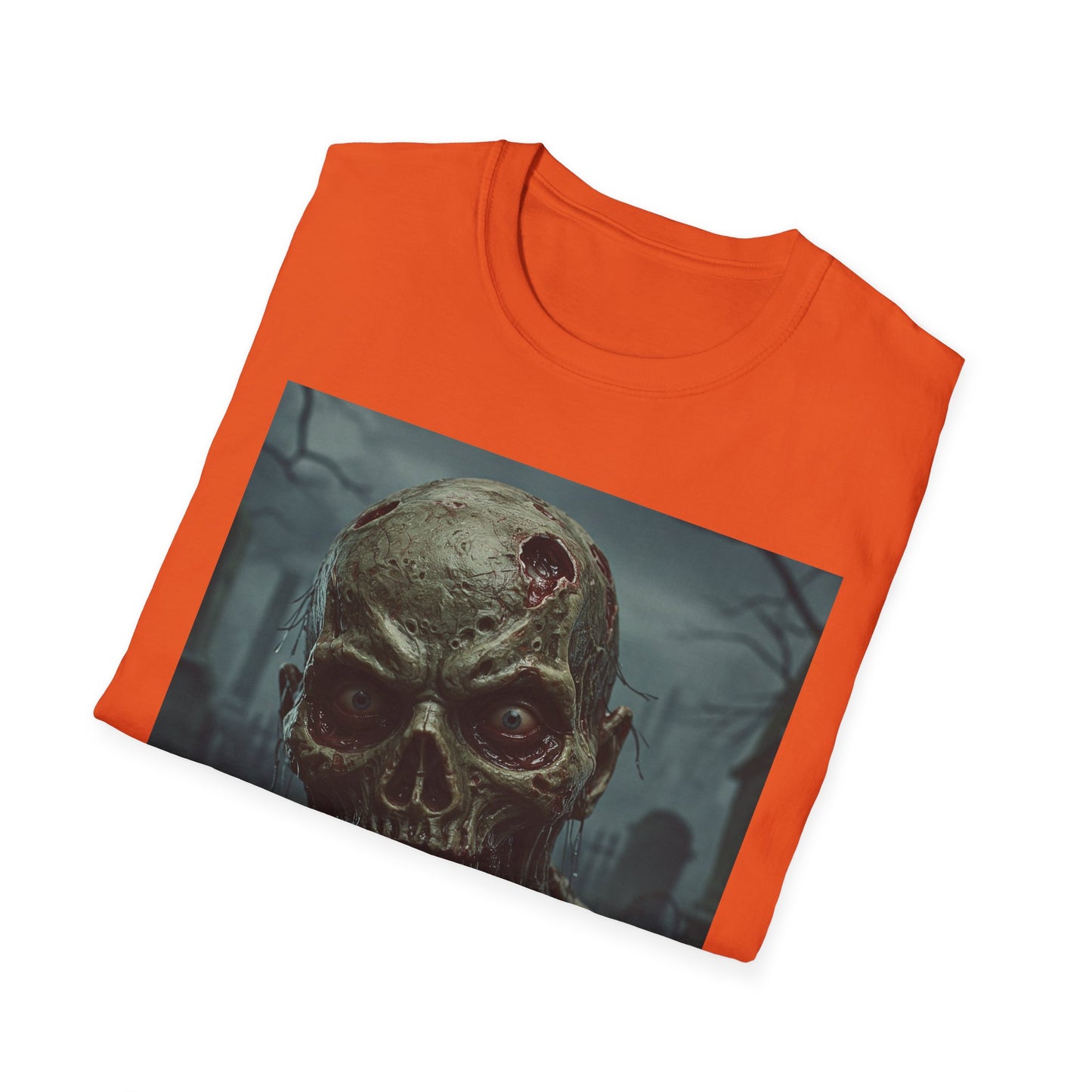 Apocalyptic Portrait Tee, bold, decaying zombie graphic