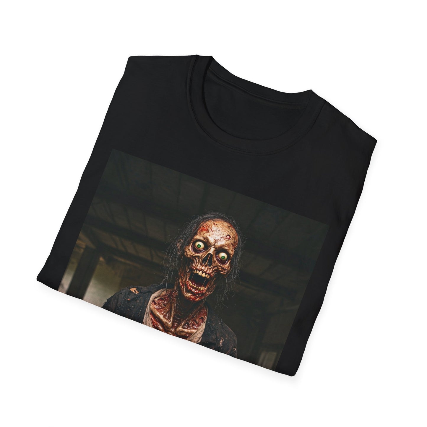 Apocalyptic Portrait Tee, bold, decaying zombie graphic