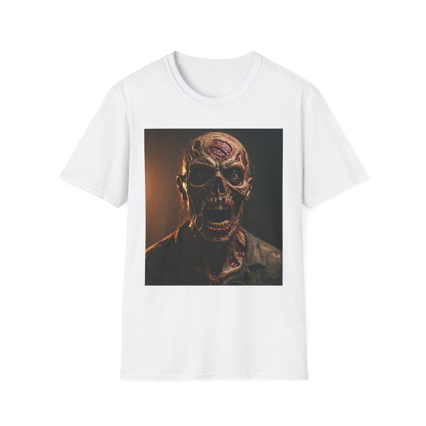 Apocalyptic Portrait Tee, bold, decaying zombie graphic